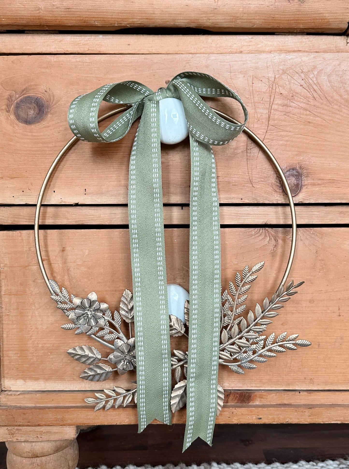 Pressed Metal Floral Wreath
