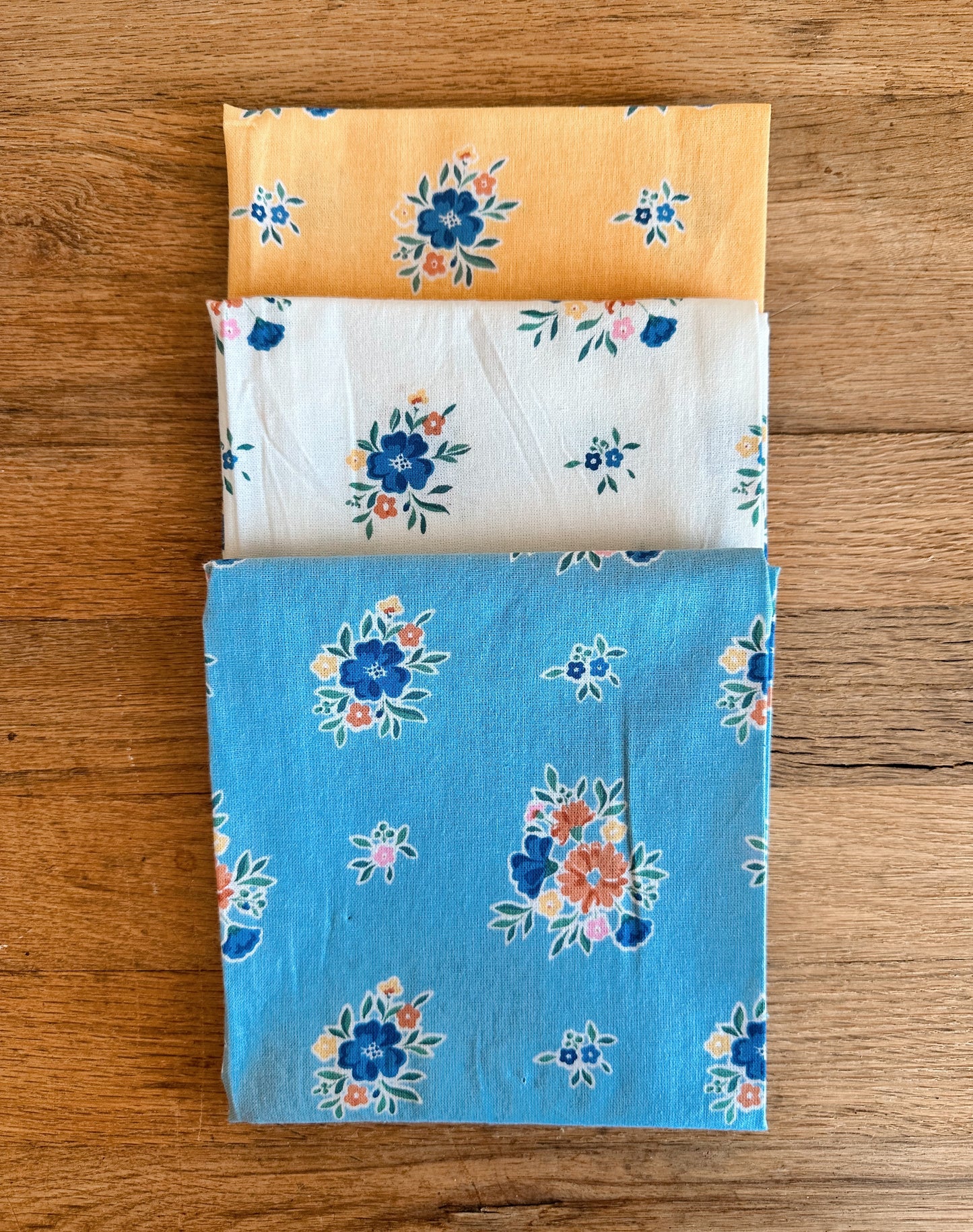 Set of Three Floral Flour Sack Tea Towels
