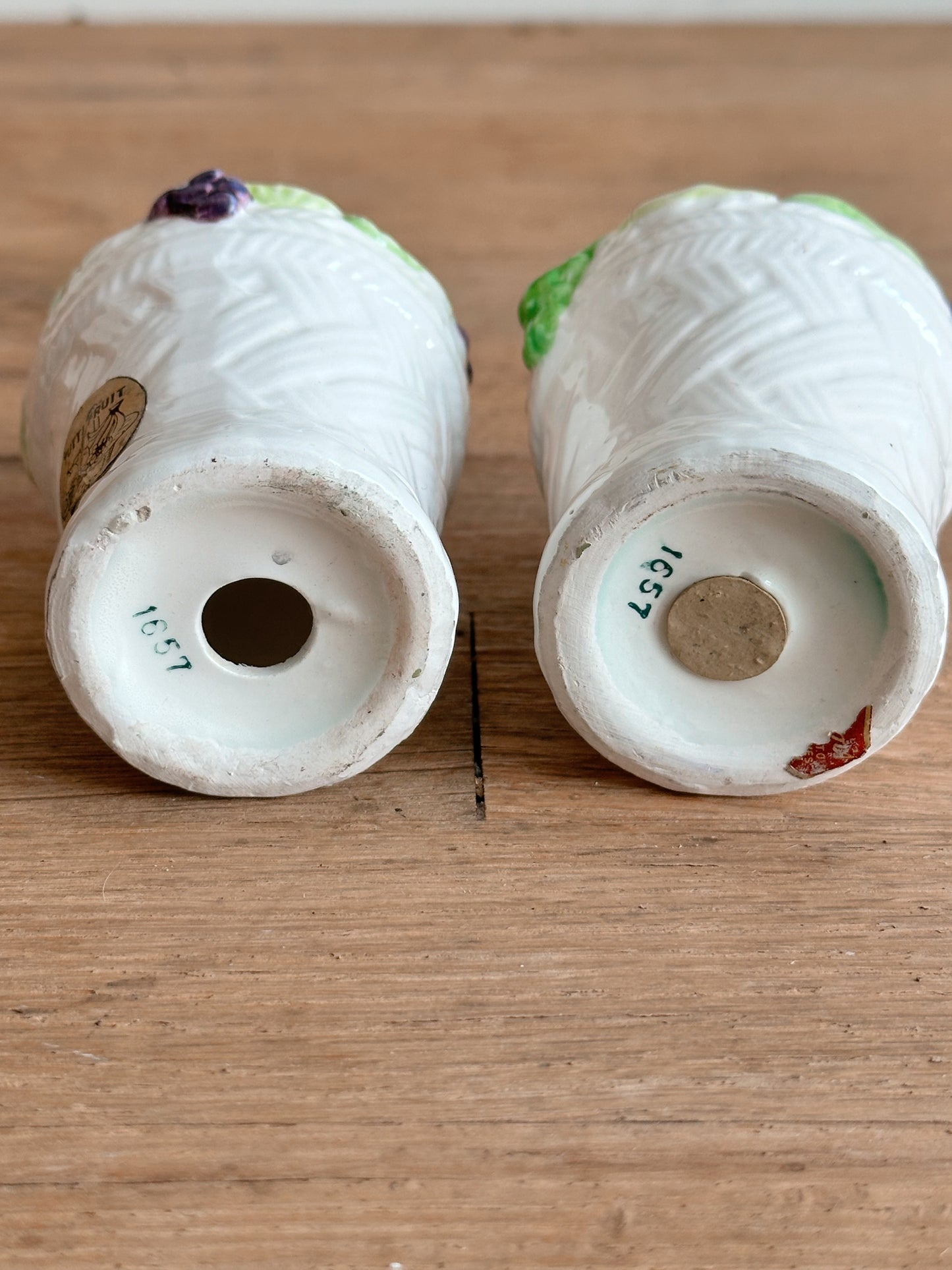 Vintage Lefton Fruit Basket Salt & Pepper Shakers