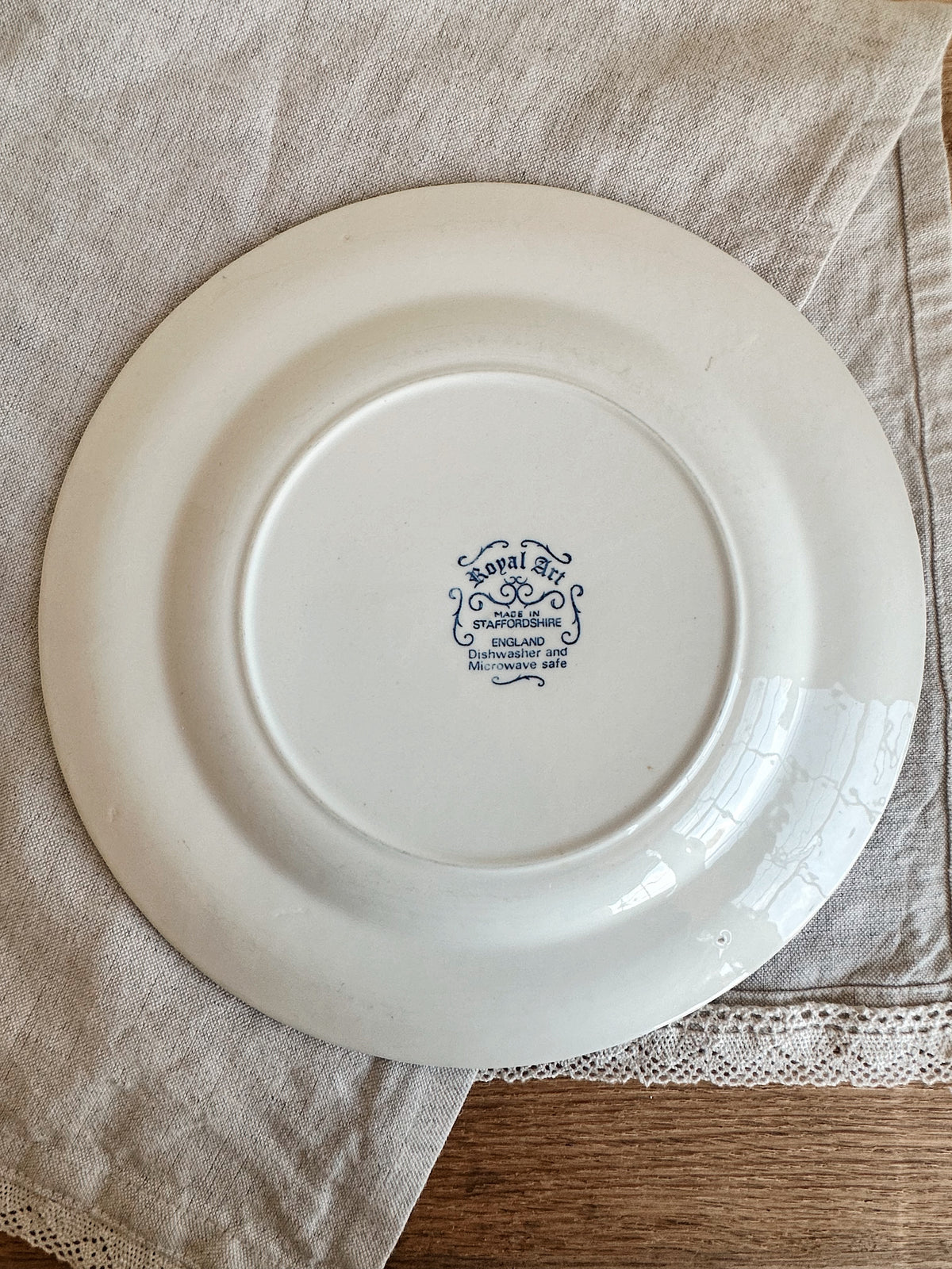 Pair of Vintage Royal Staffordshire Blue & White Transferware Dinner Plates