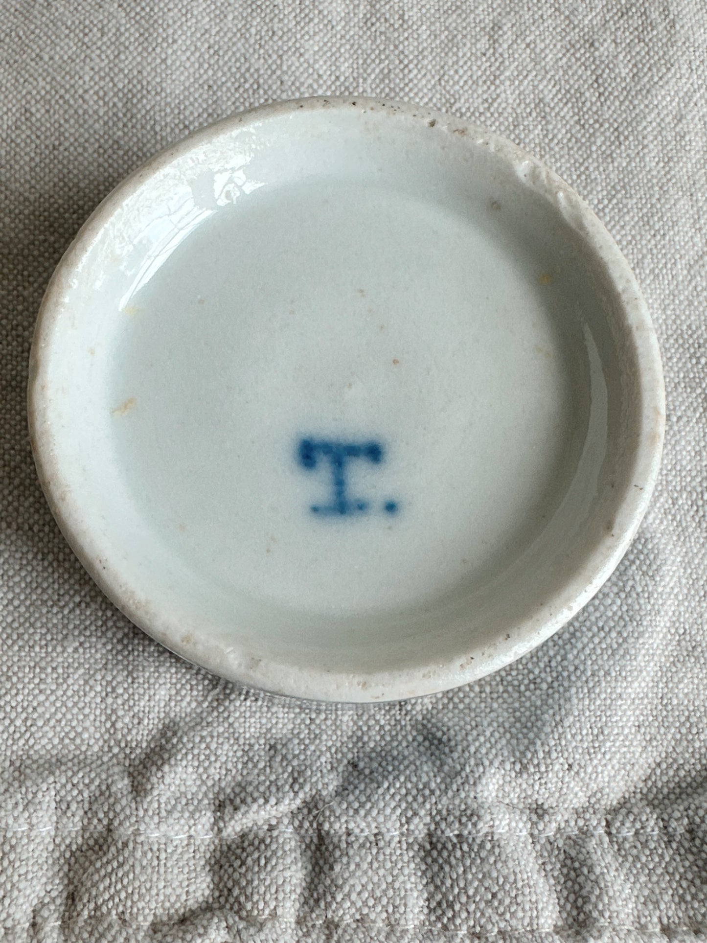 Antique English Onion Ware Salt Cellar