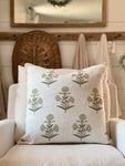 Seraphina Mughal Flower Pillow Cover in Sage