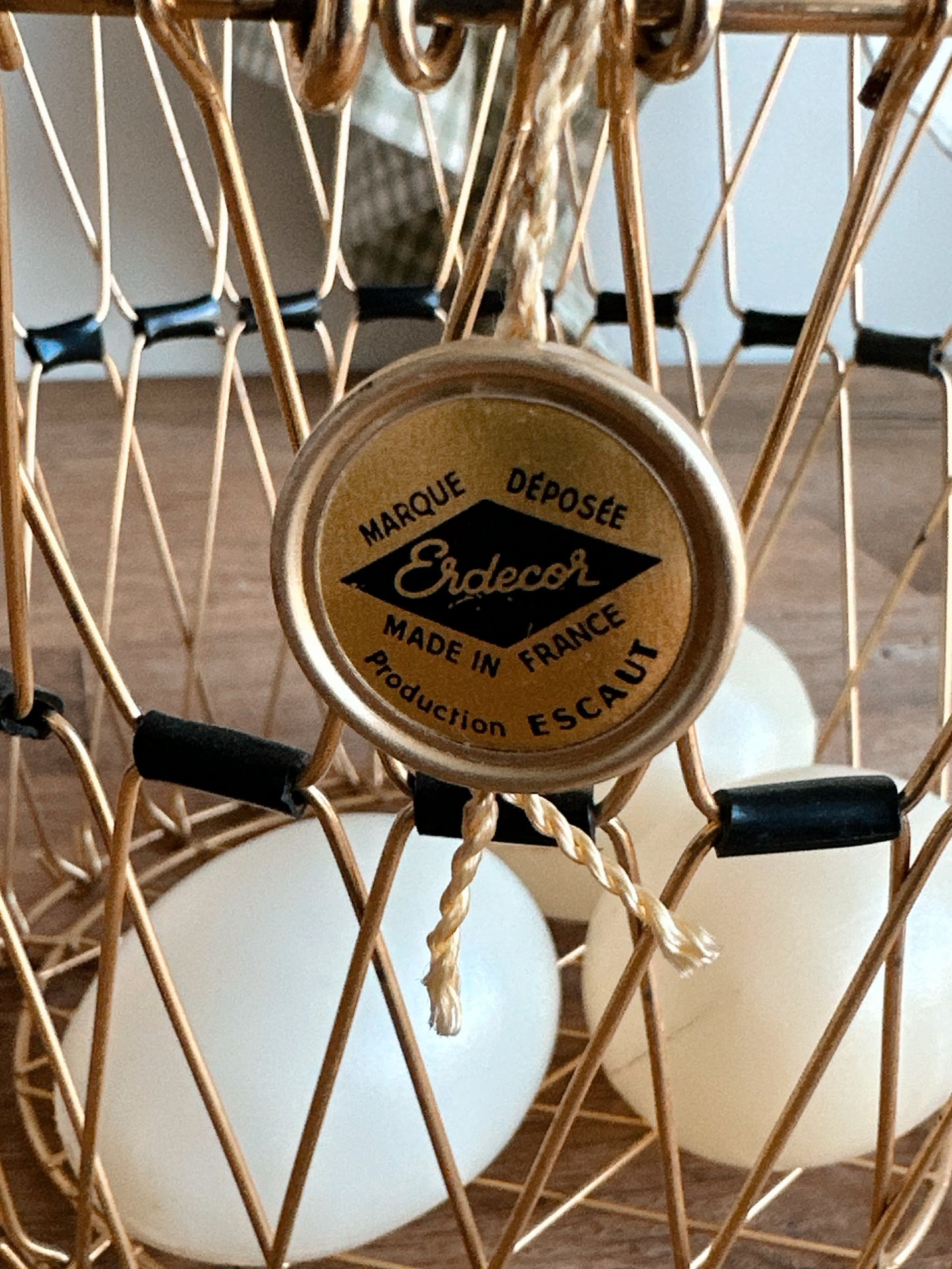 Vintage French Gold Coated Egg Basket