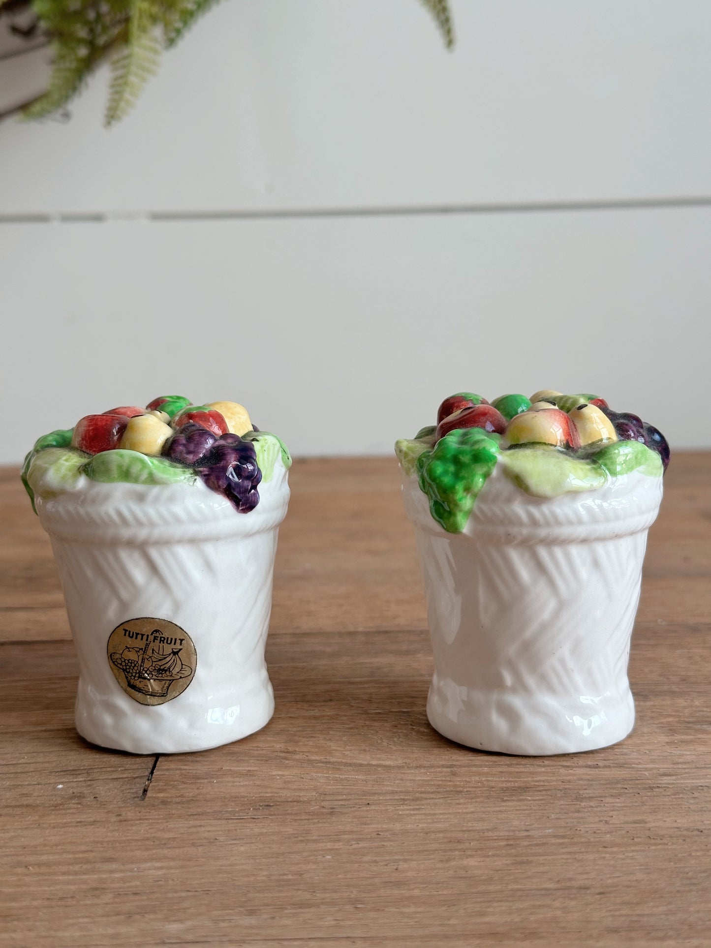 Vintage Lefton Fruit Basket Salt & Pepper Shakers