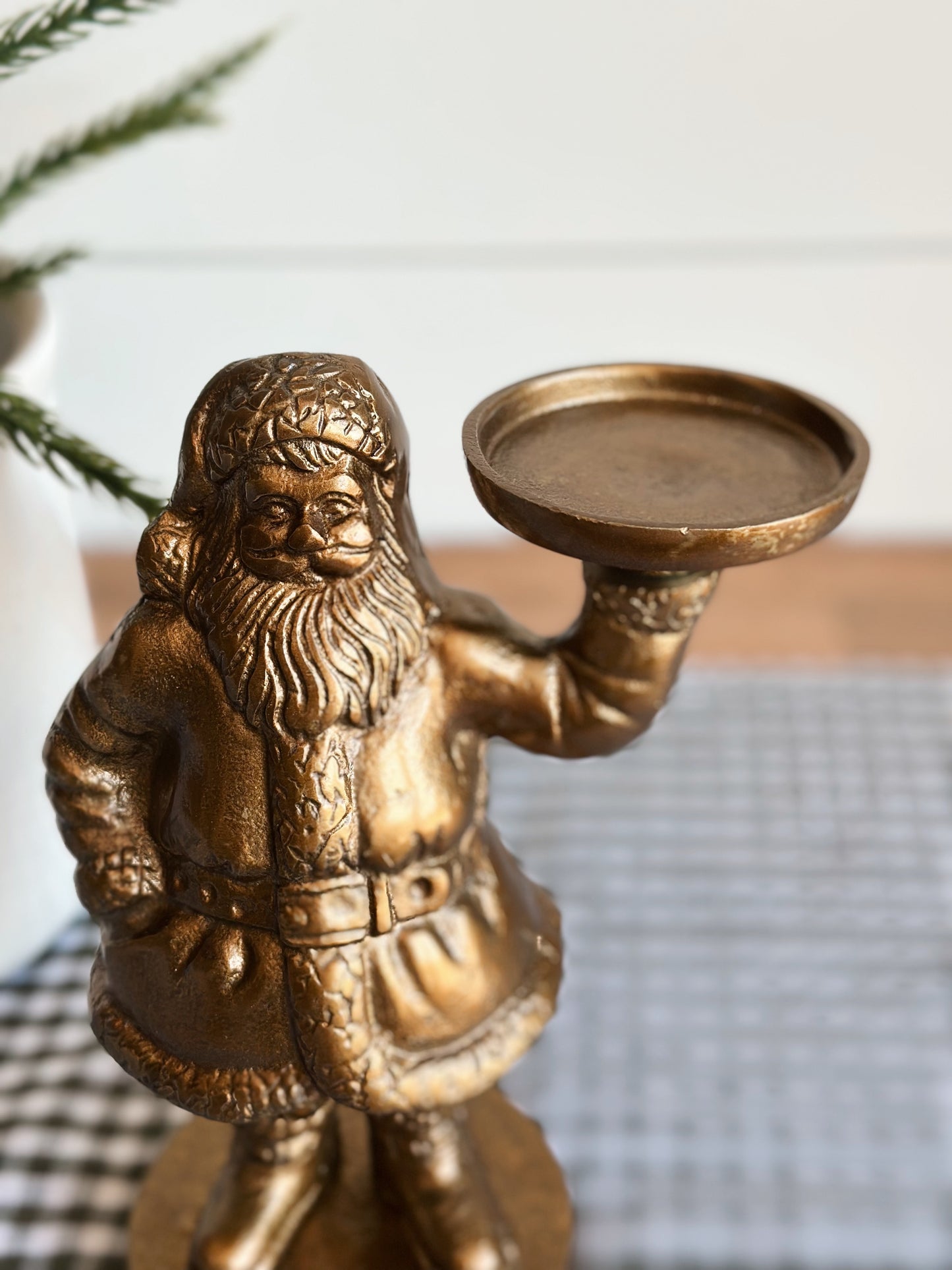 Bronze Saint Nick Candle Holder