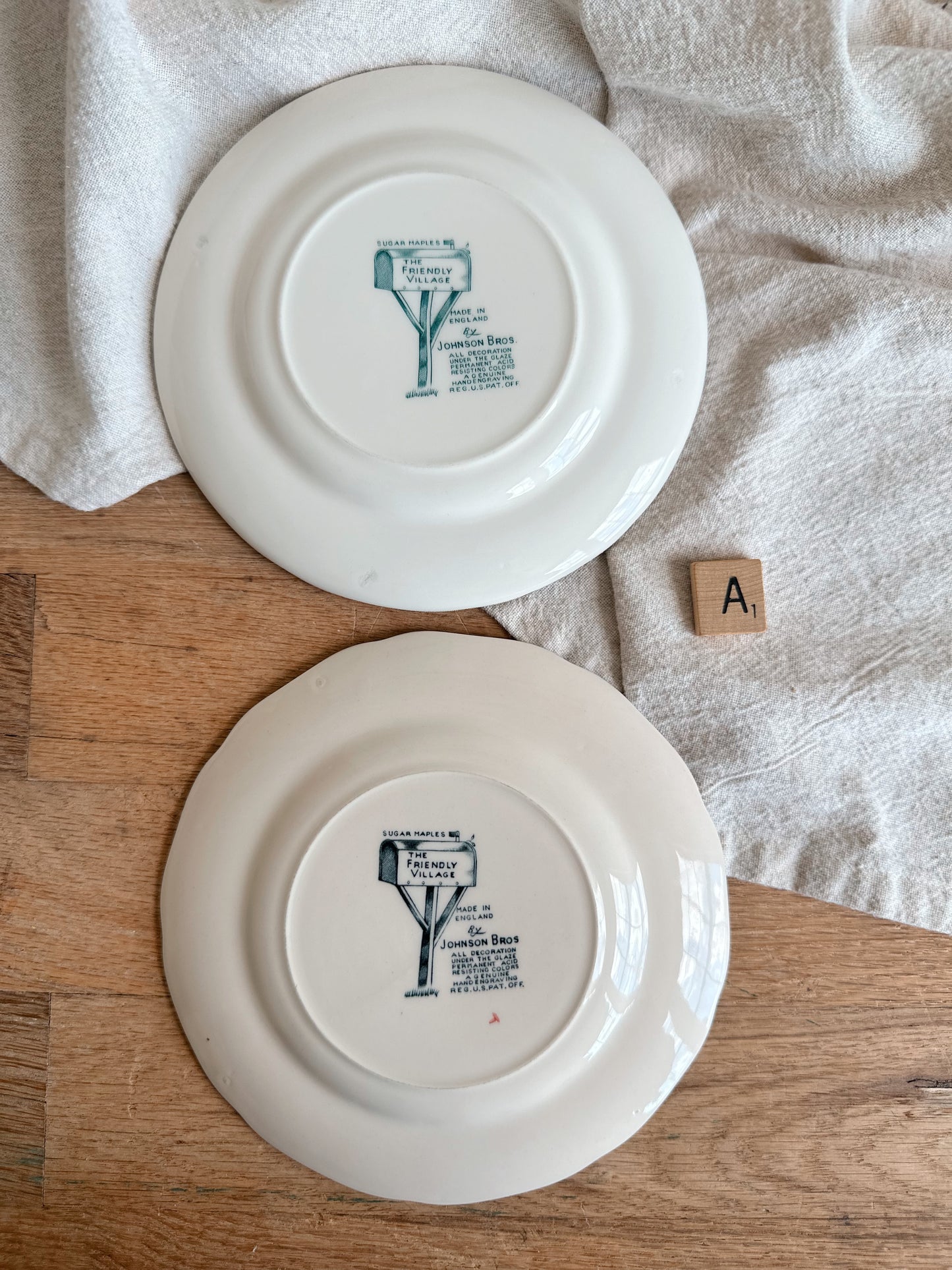 Pair of Johnson Brothers Transferware Dessert Plates