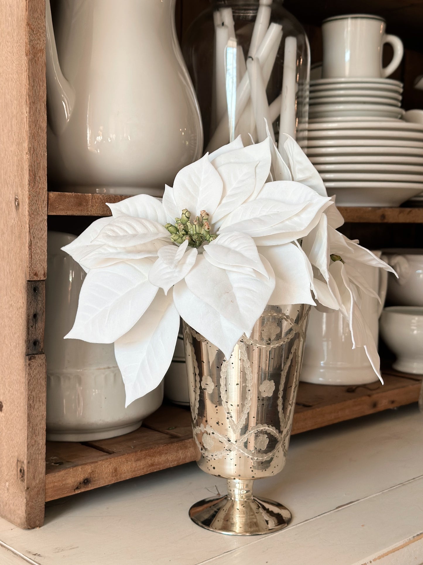 Engraved Glass Footed Vase