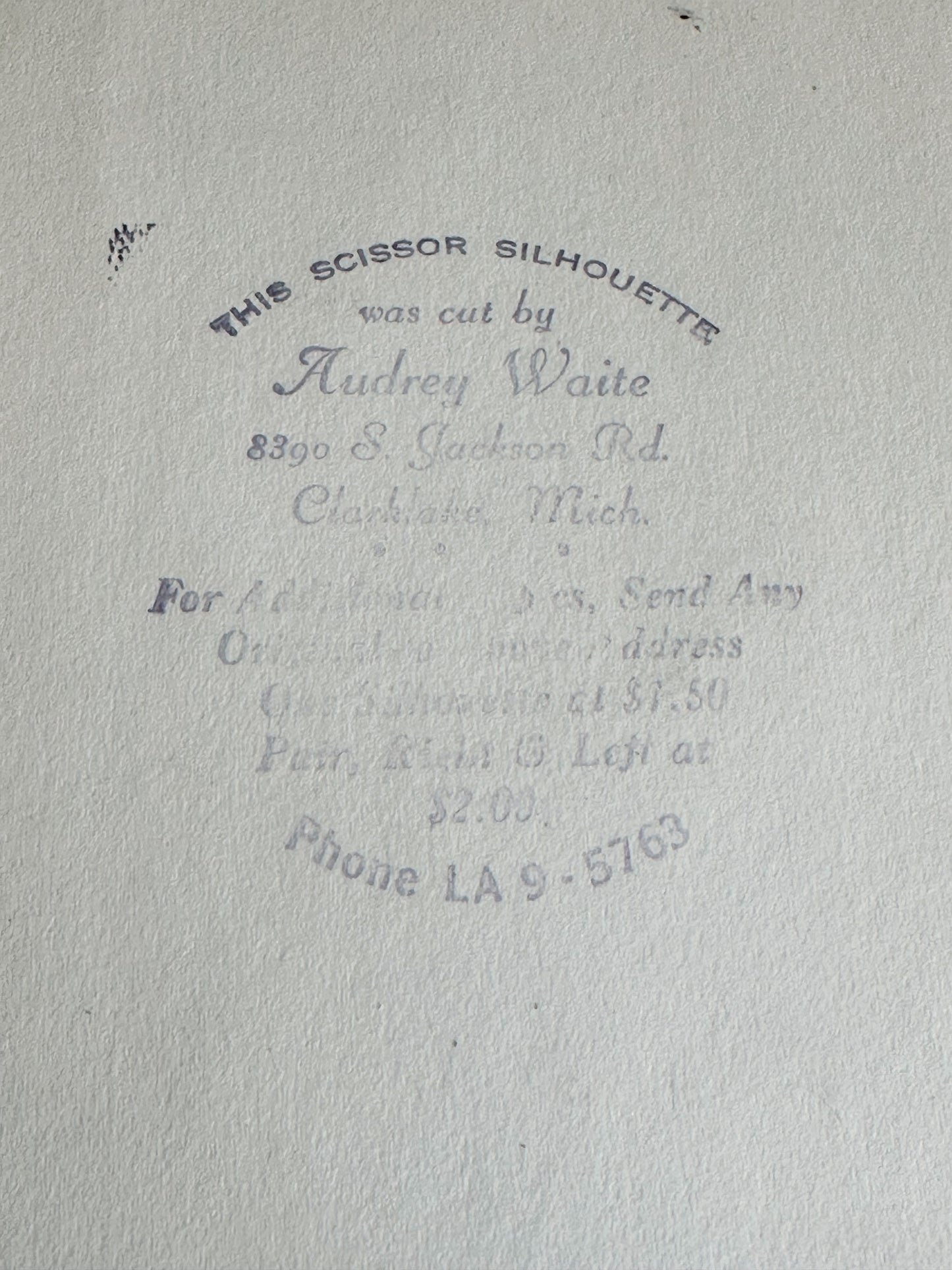 Vintage Hand Cut Silhouette