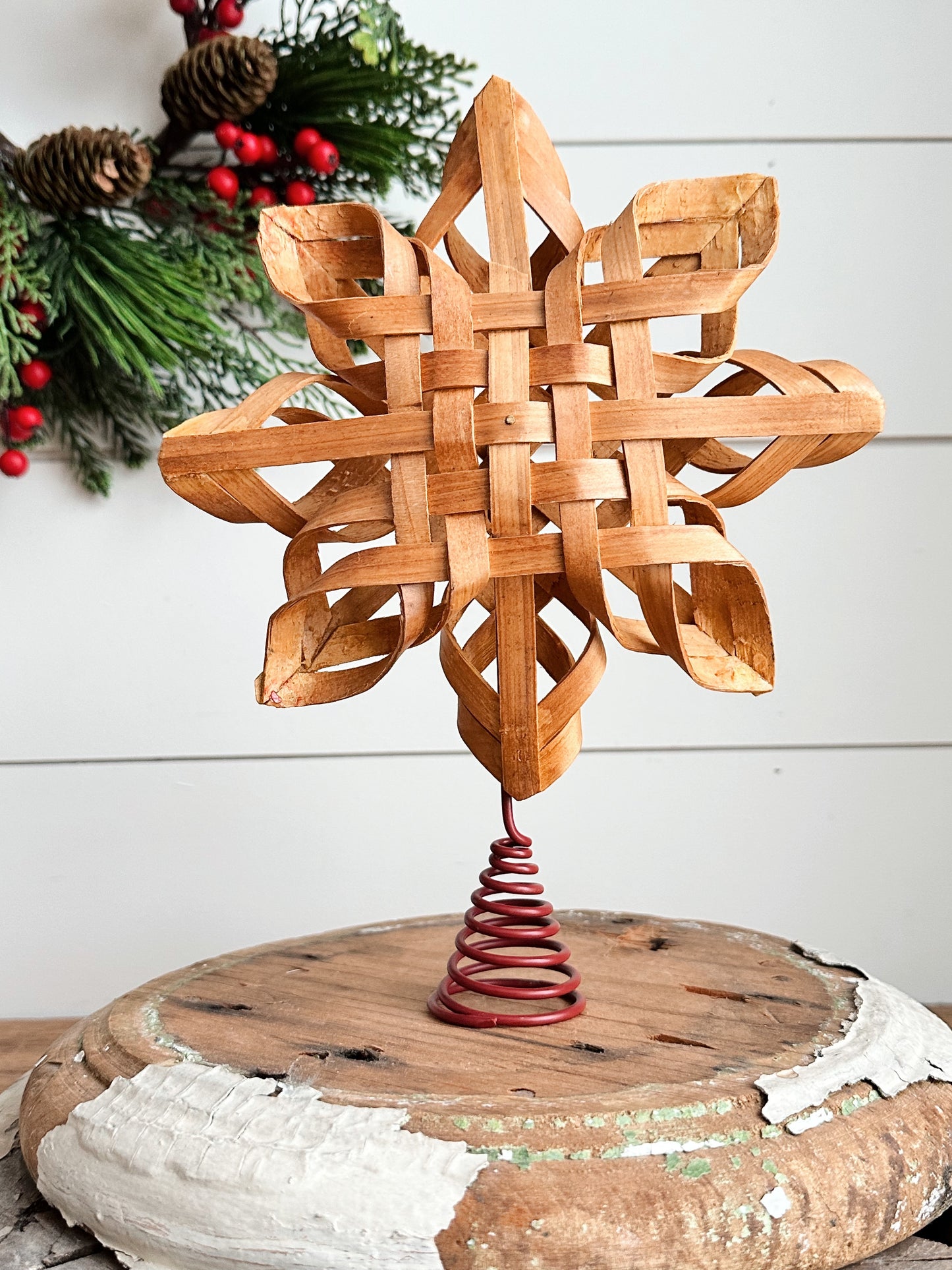 Found Woven Reed Star Tree Topper