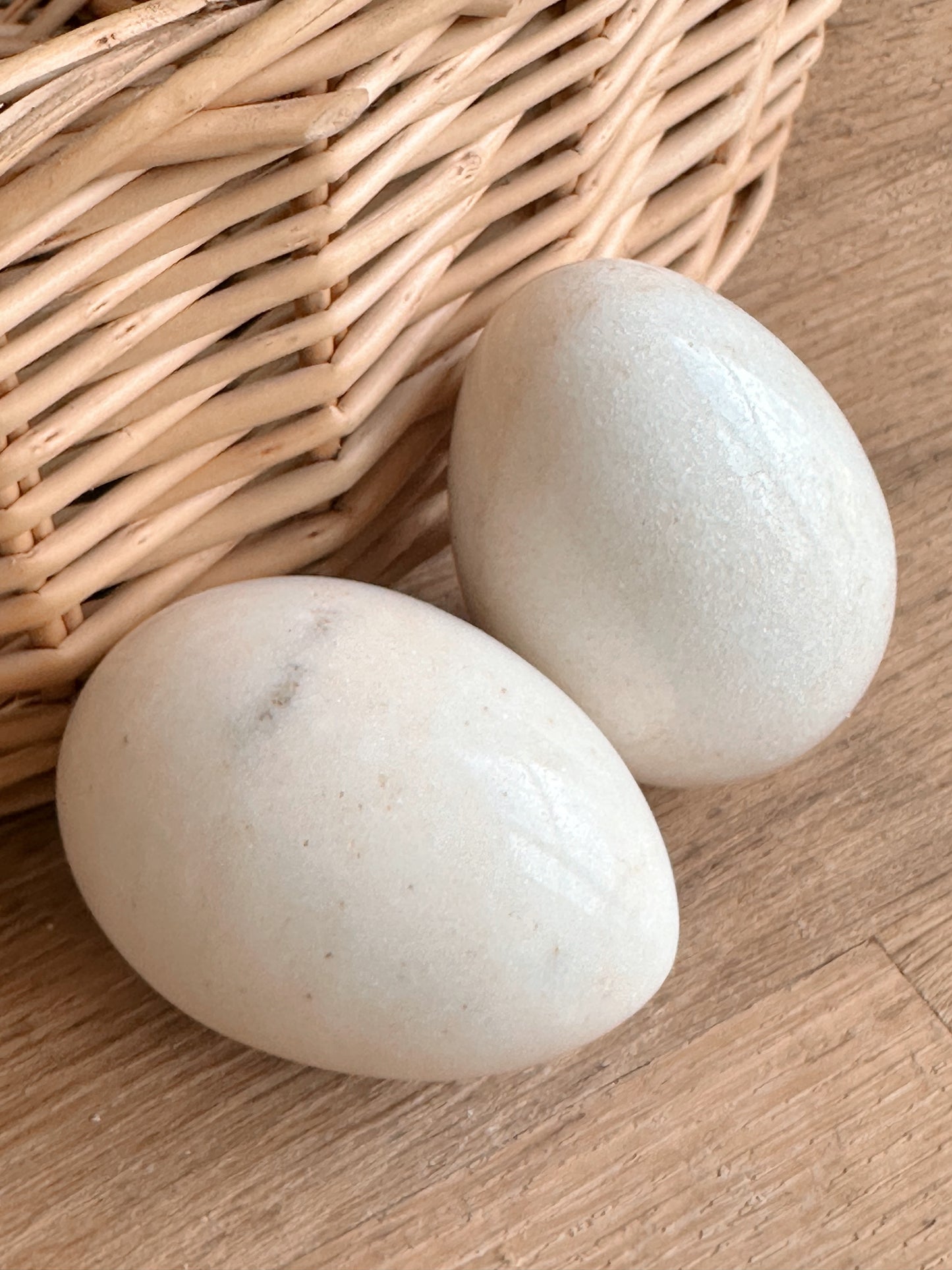 Pair of Vintage Alabaster Eggs