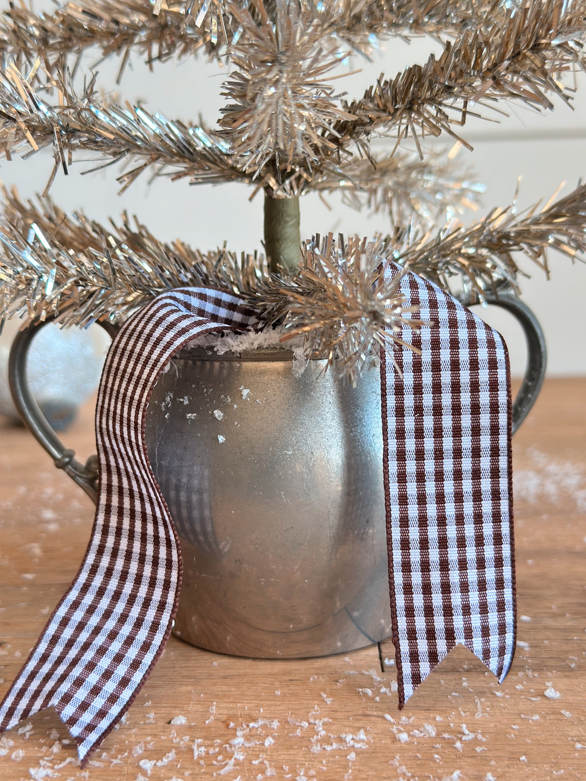 Vintage Pewter Sugar Pot Tinsel Tree