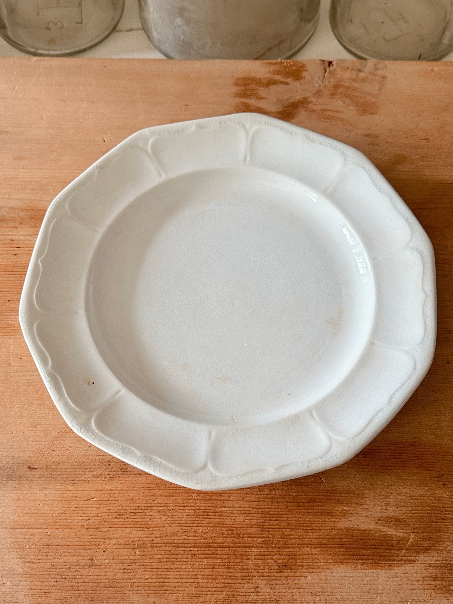 Stack of Three Antique Ironstone Plates