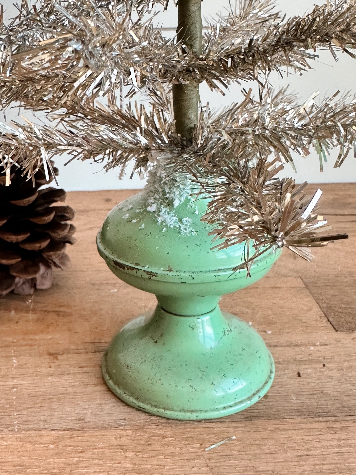 Vintage Oil Lamp Tinsel Tree