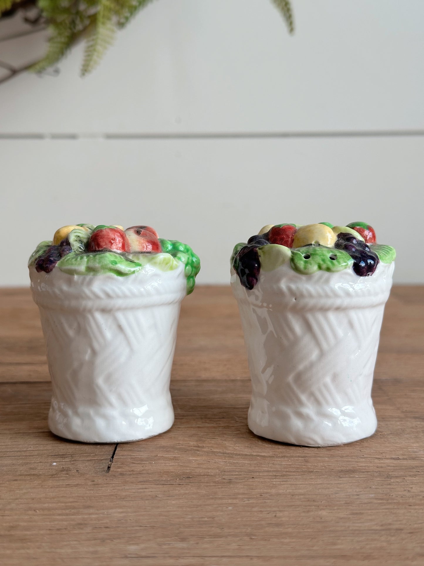 Vintage Lefton Fruit Basket Salt & Pepper Shakers