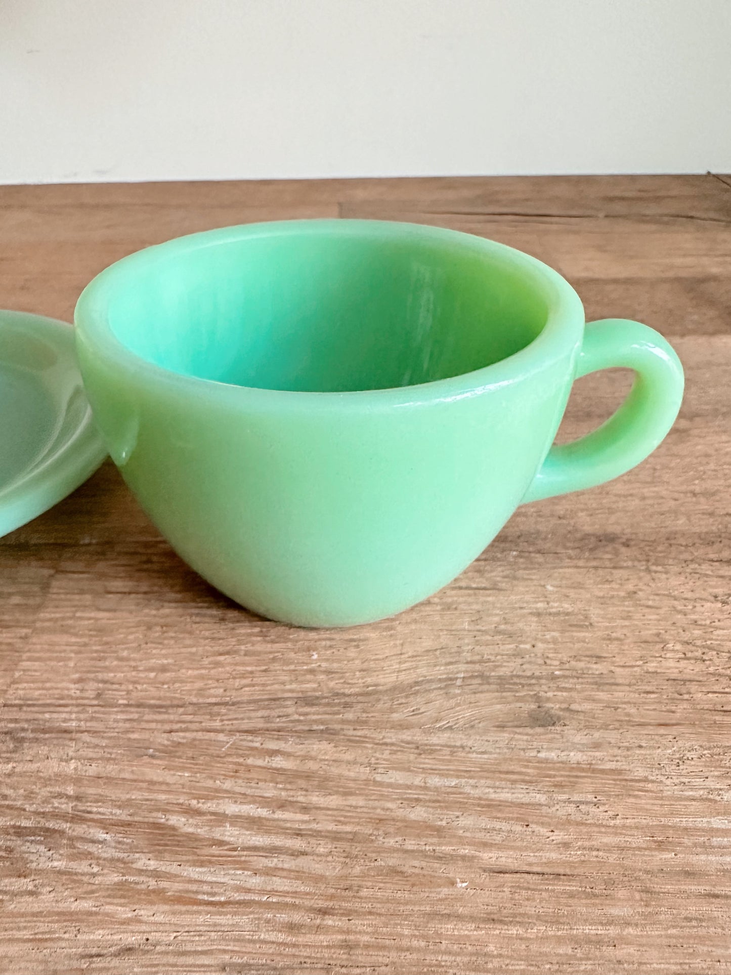 Vintage Fire King Jadeite Cup & Saucer