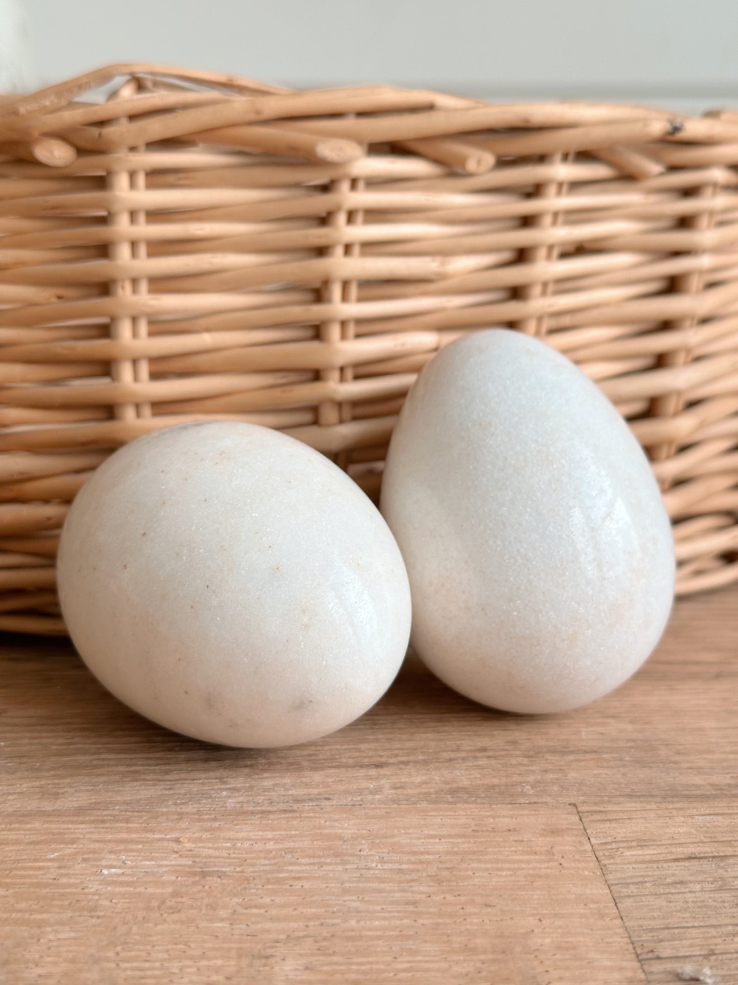 Pair of Vintage Alabaster Eggs