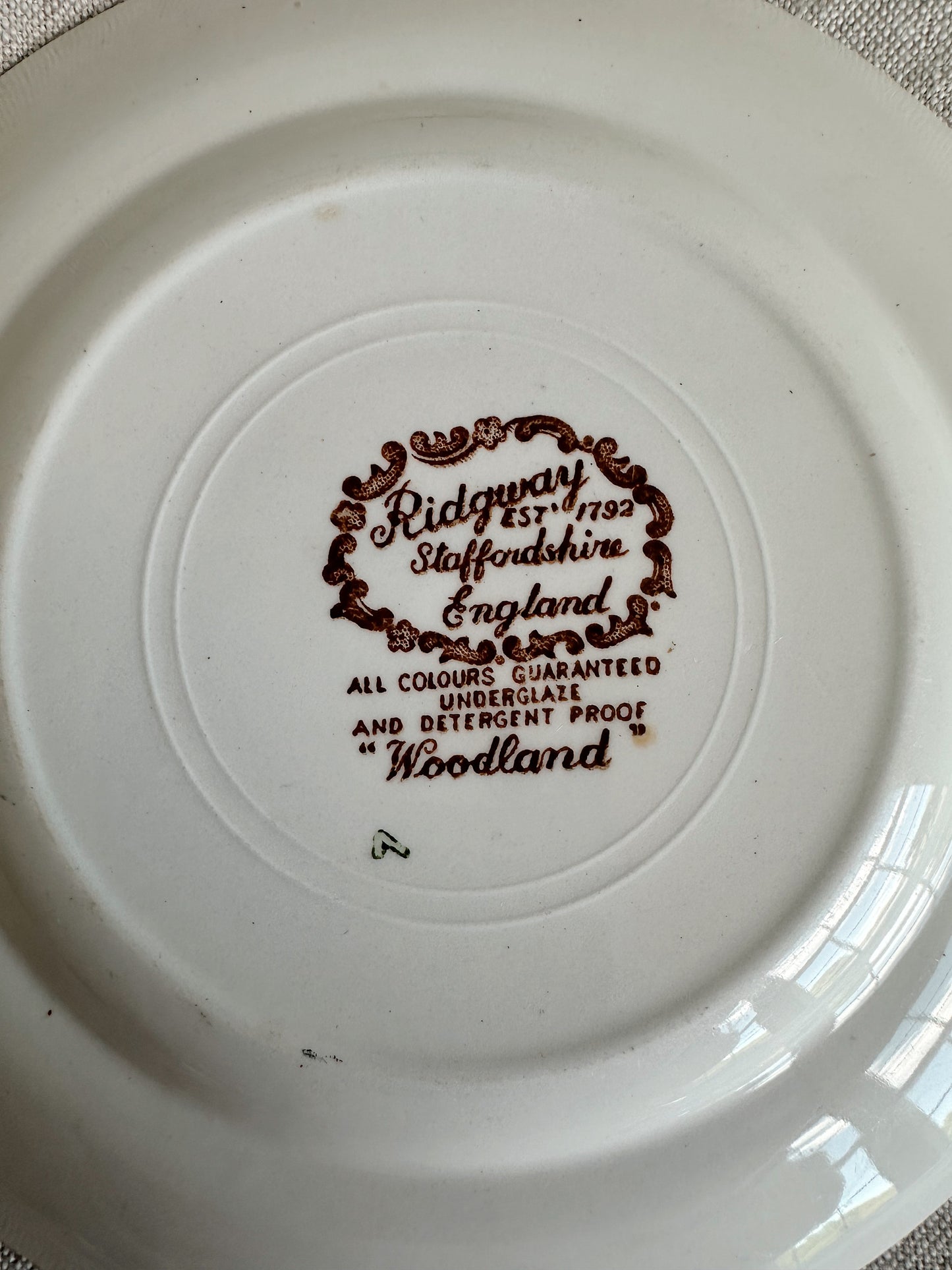 Pair of Vintage English Transferware Dessert Plates