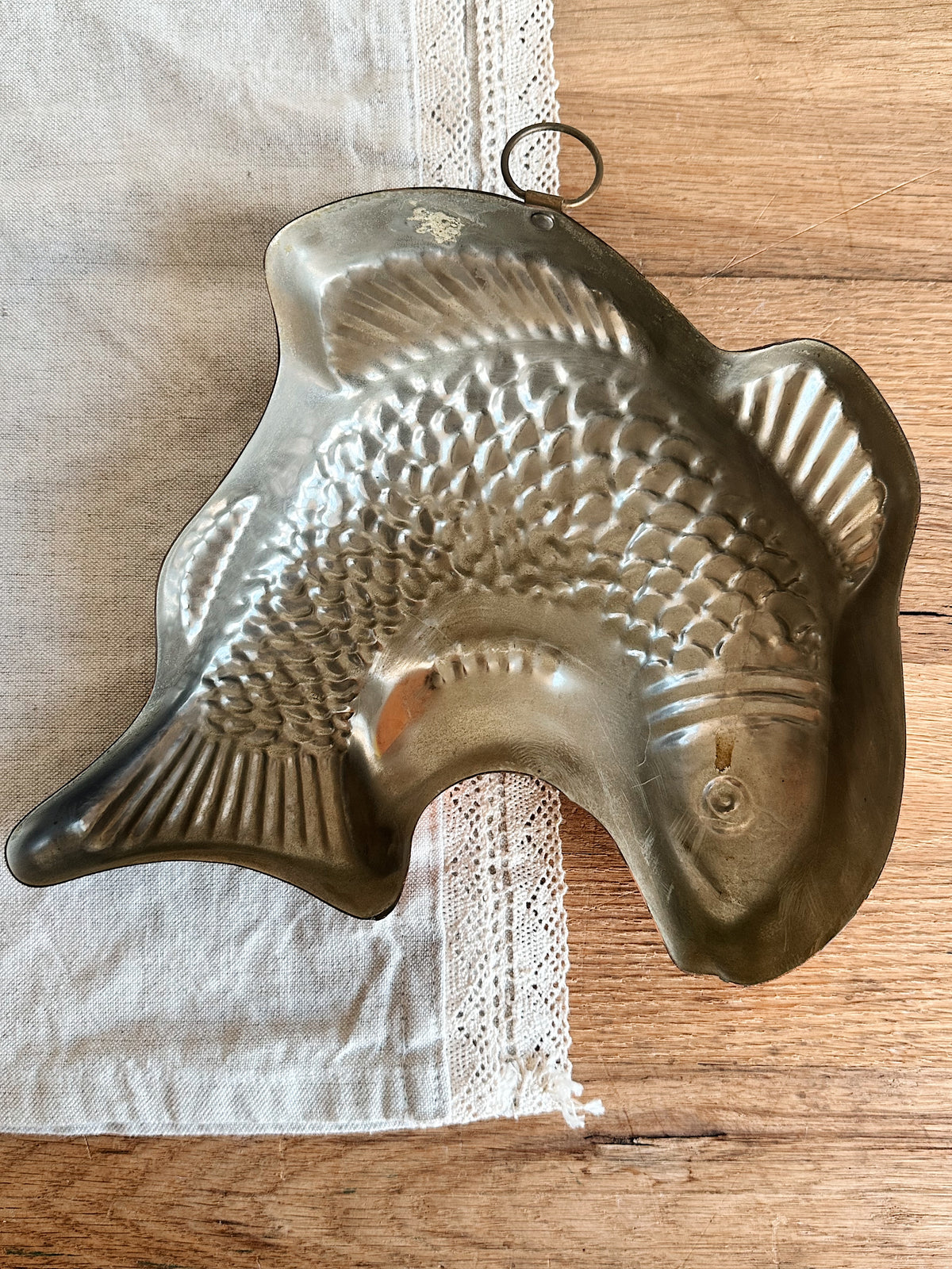 Vintage Copper Fish Jelly Mold