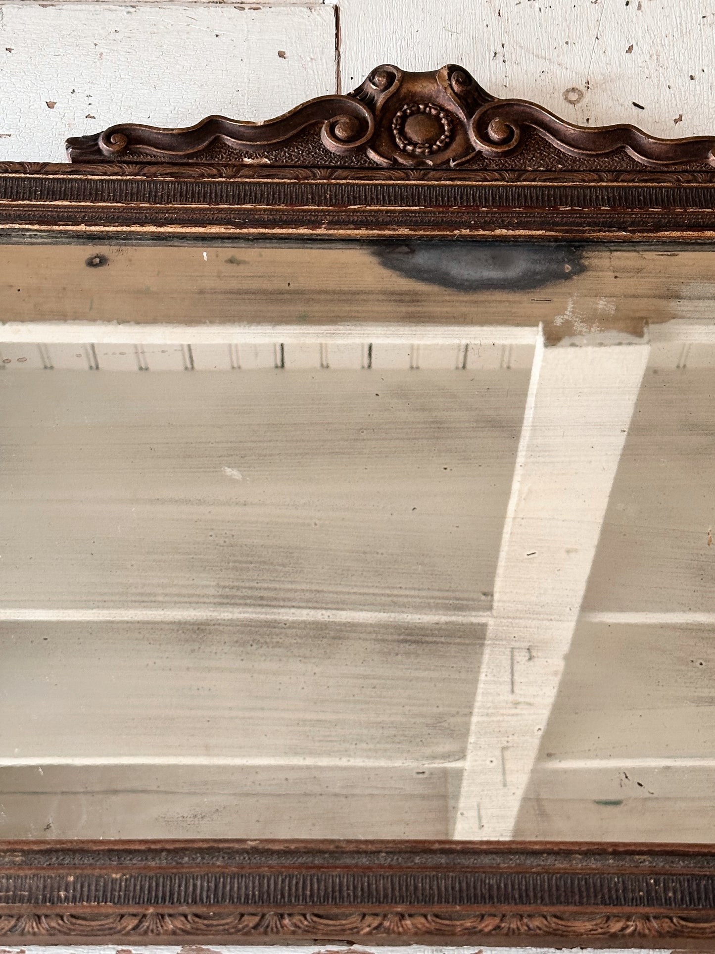 Antique Three Panel Buffet / Mantel Mirror