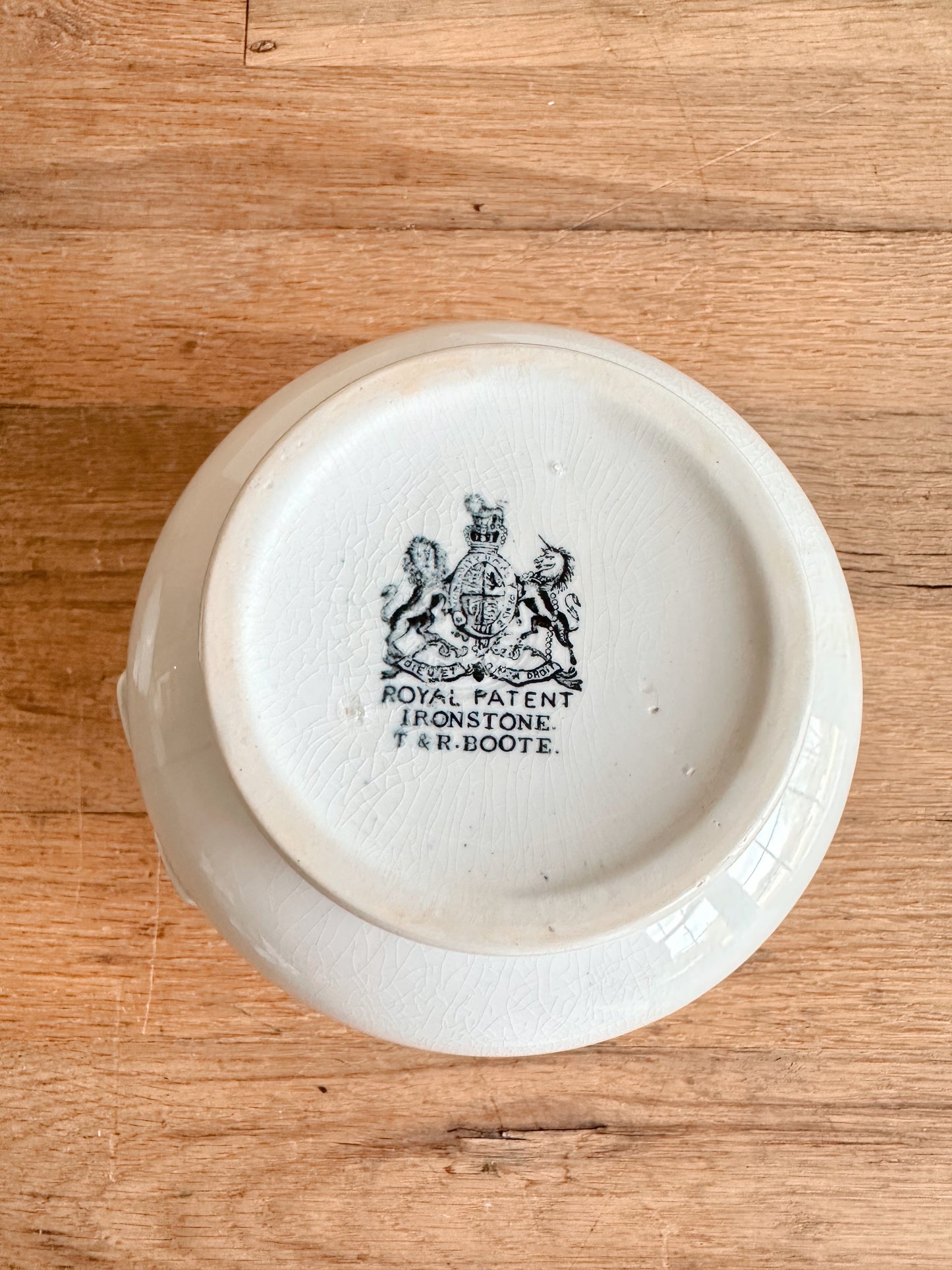 Antique T & R Boote Ironstone Sugar Pot