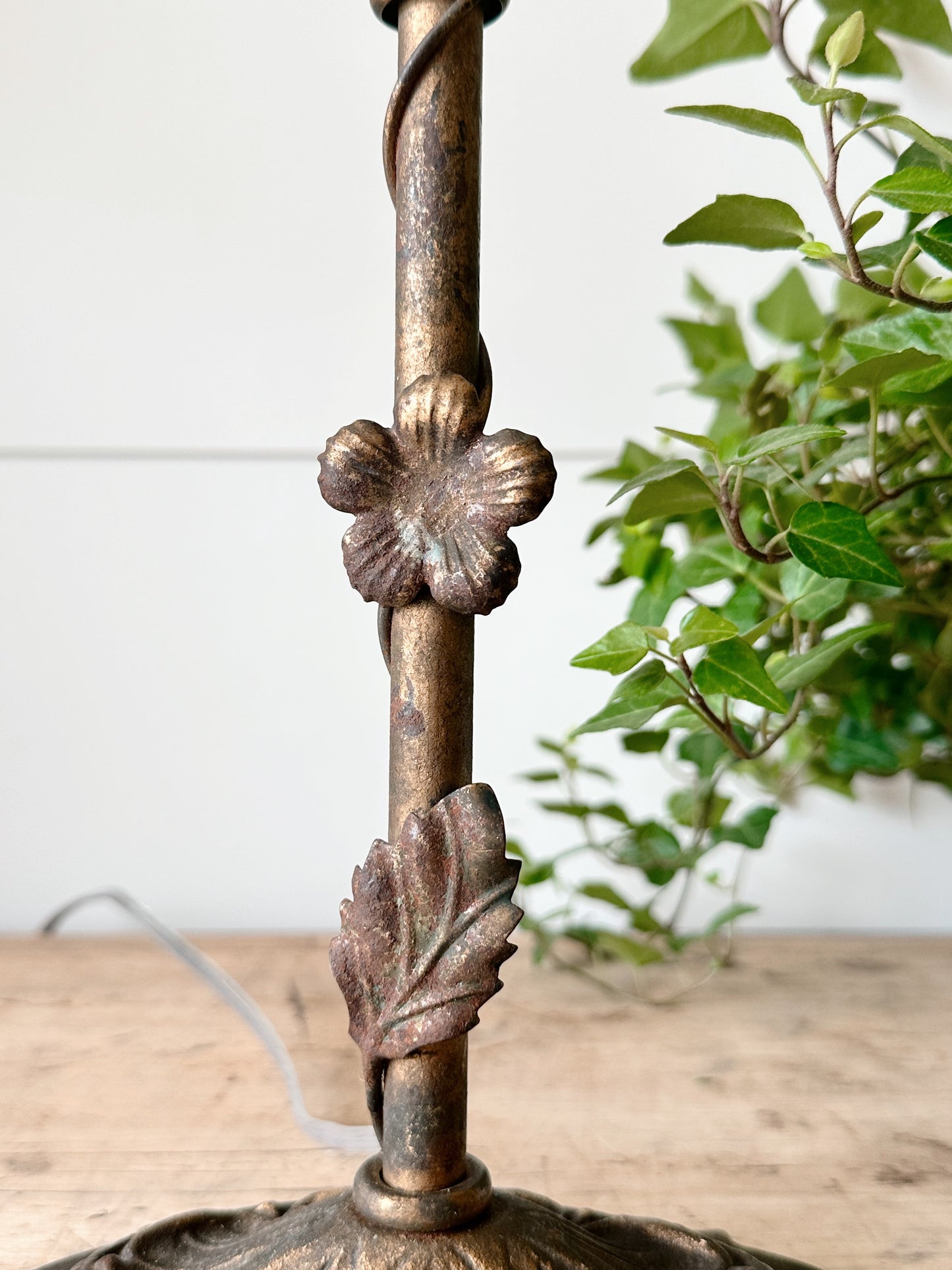 Vintage Iron Floral Lamp
