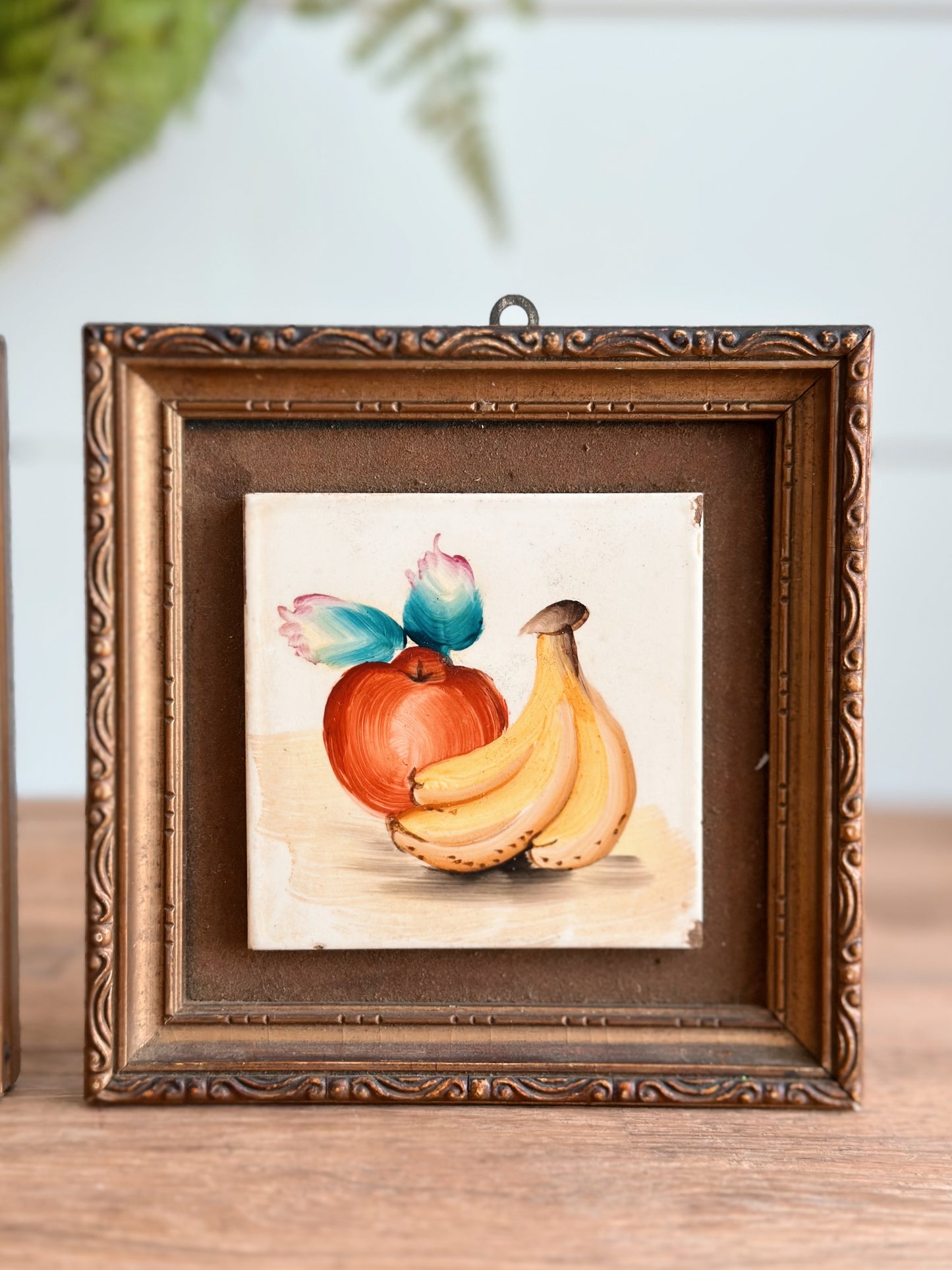 Pair of Vintage Framed Fruit Tiles