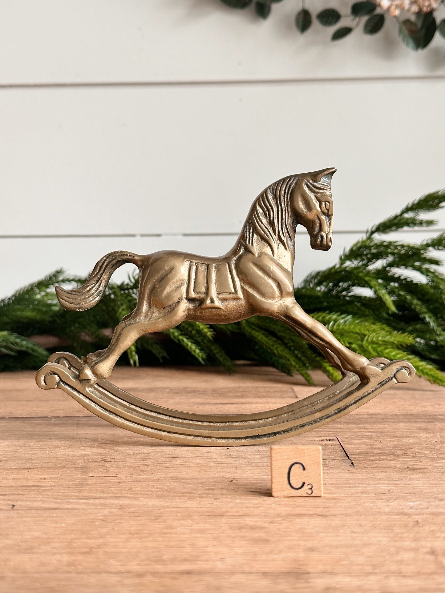 Vintage Brass Rocking Horse