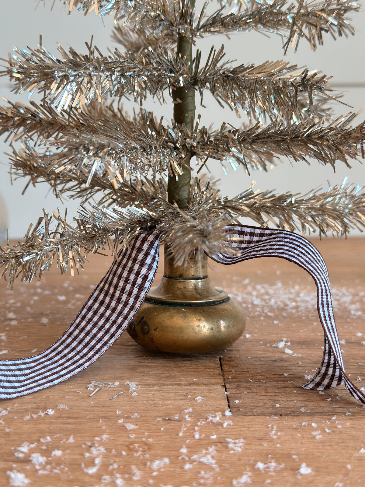 Vintage Brass Knob Tinsel Tree