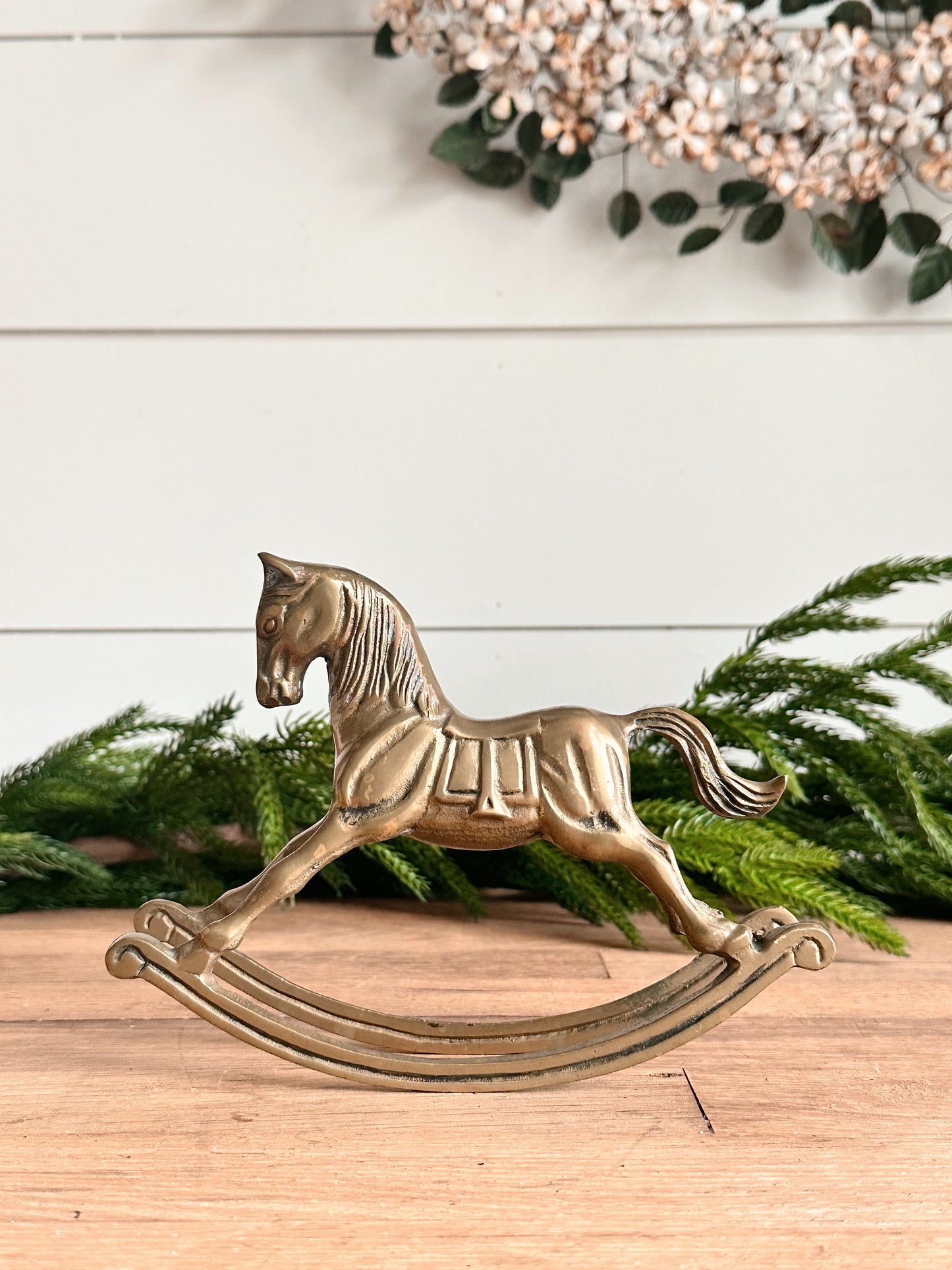 Vintage Brass Rocking Horse