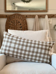 Brea Vintage Gingham Pillow Cover in Coffee