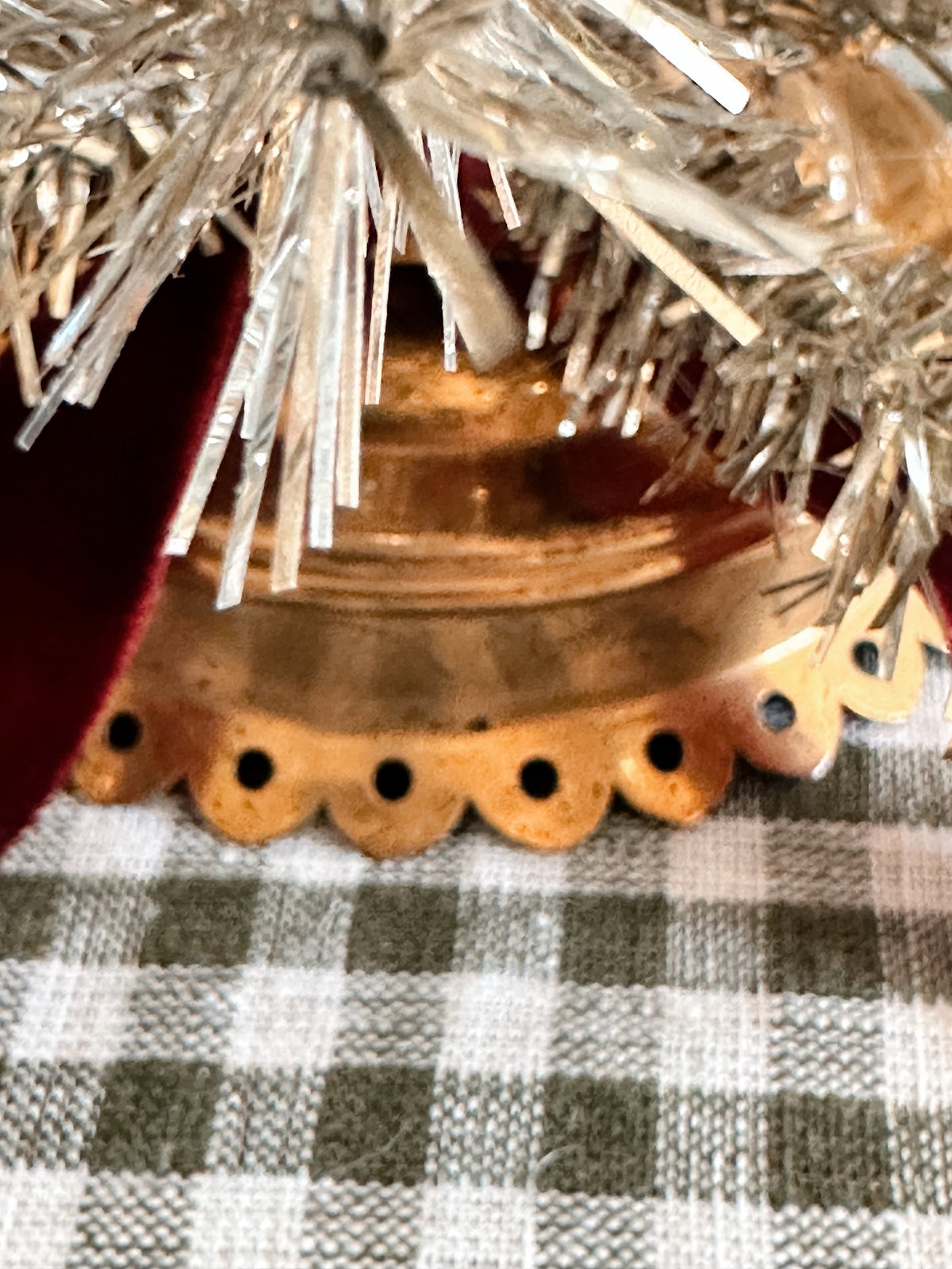 Vintage Lamp Base Tinsel Tree