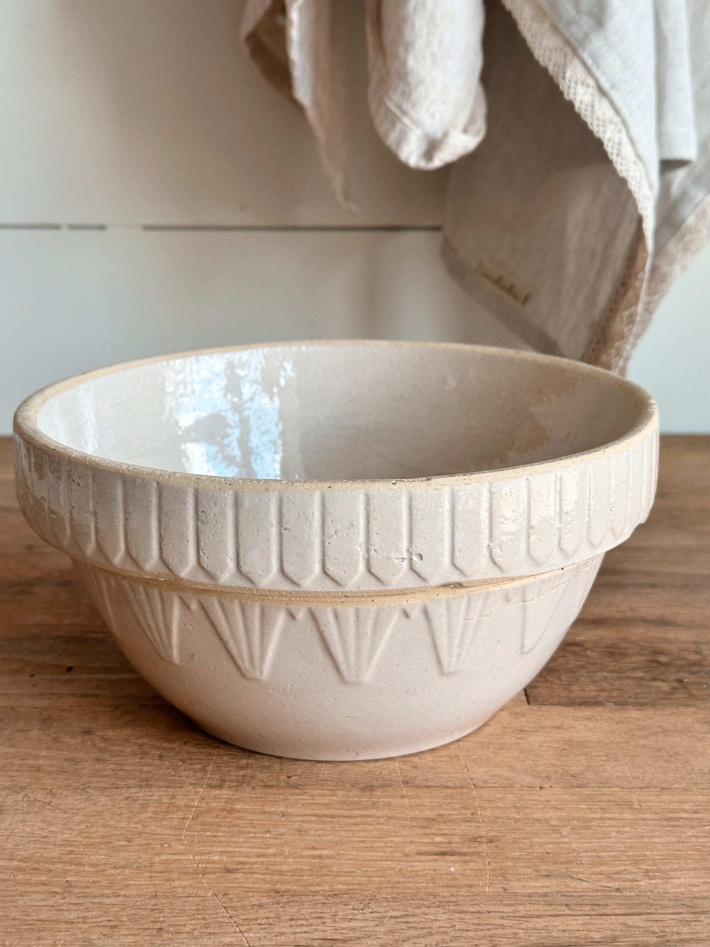 Vintage Picket Fence Stoneware Bowl