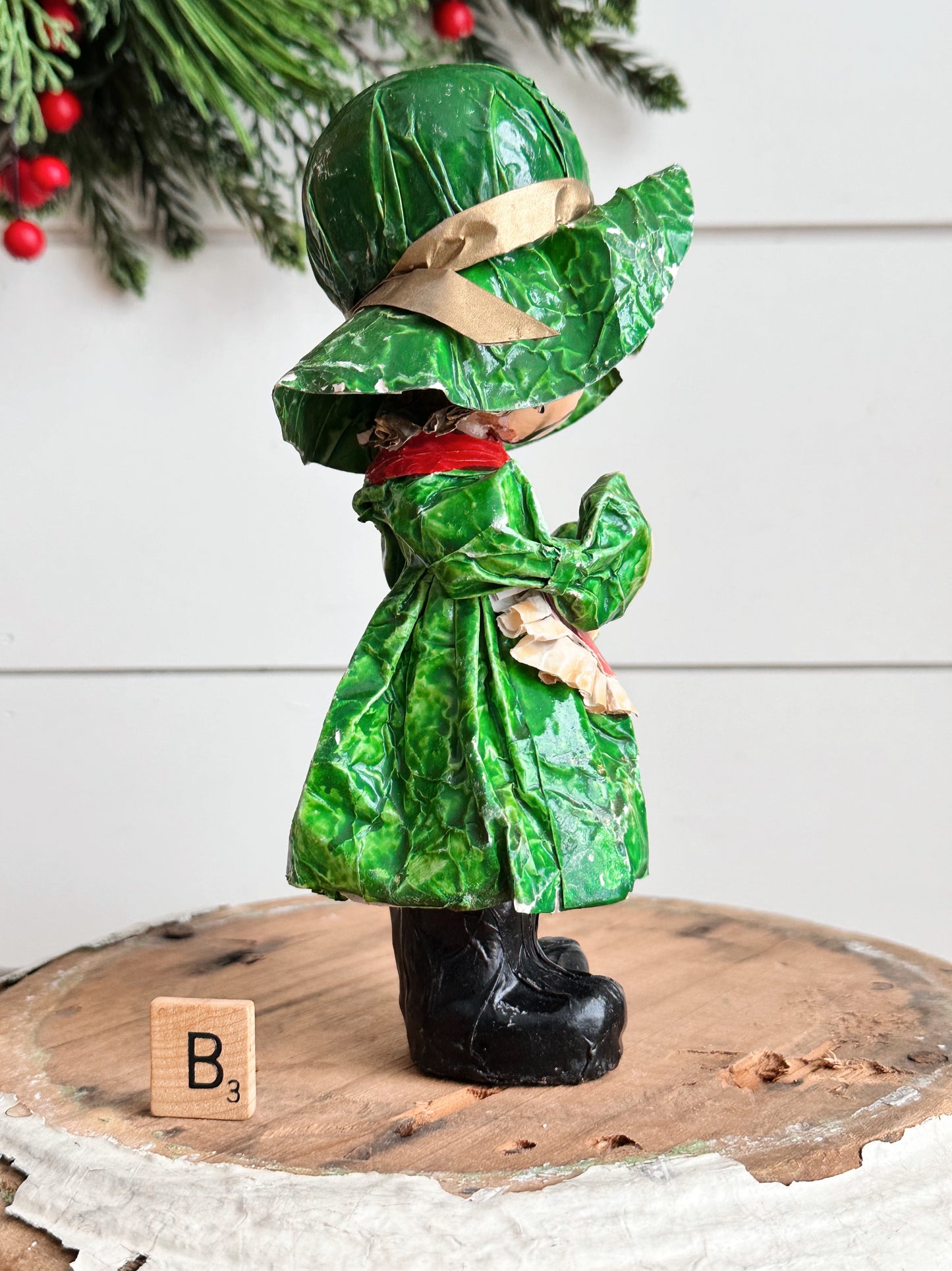 Vintage Paper Mache Girl