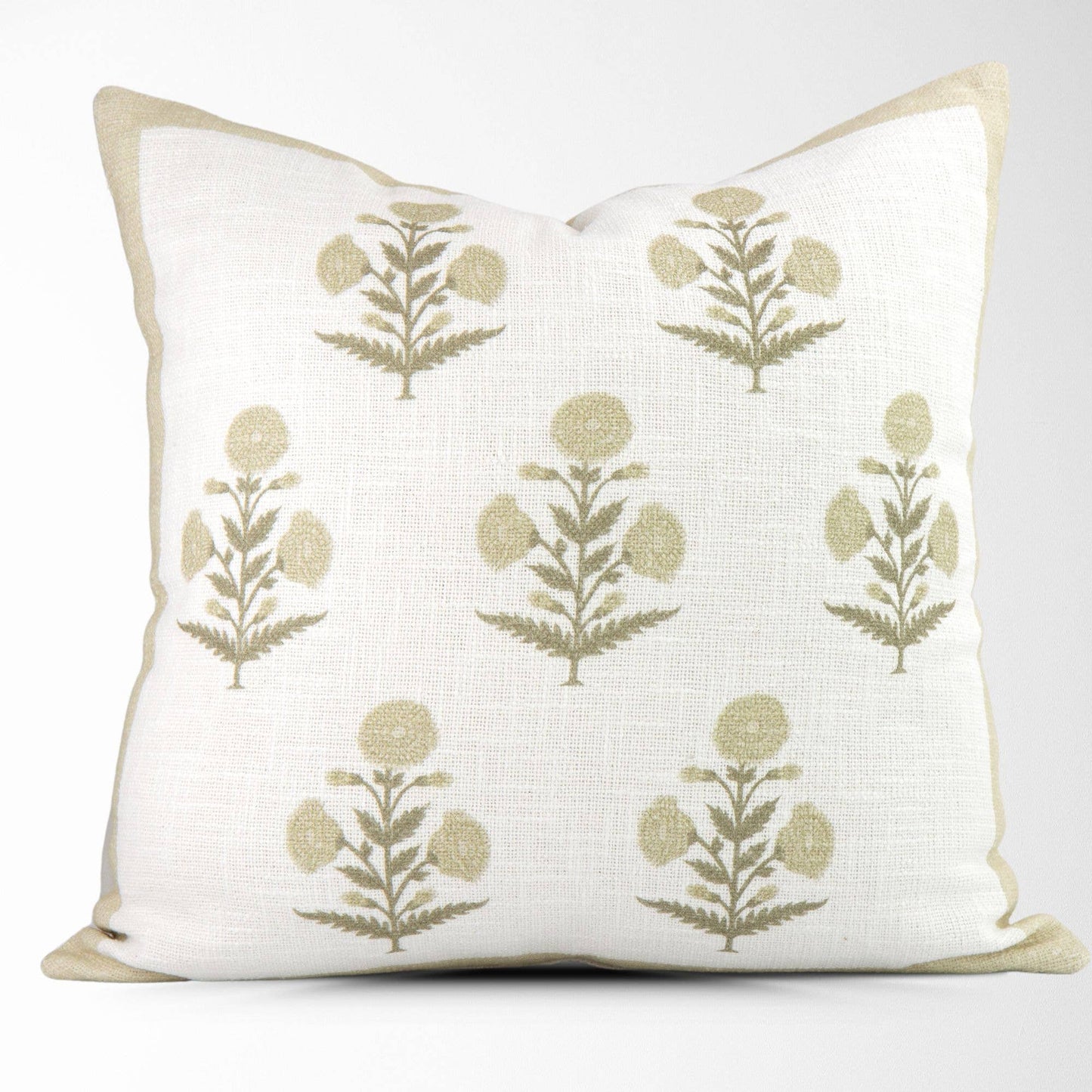 Seraphina Mughal Flower Pillow Cover in Sage