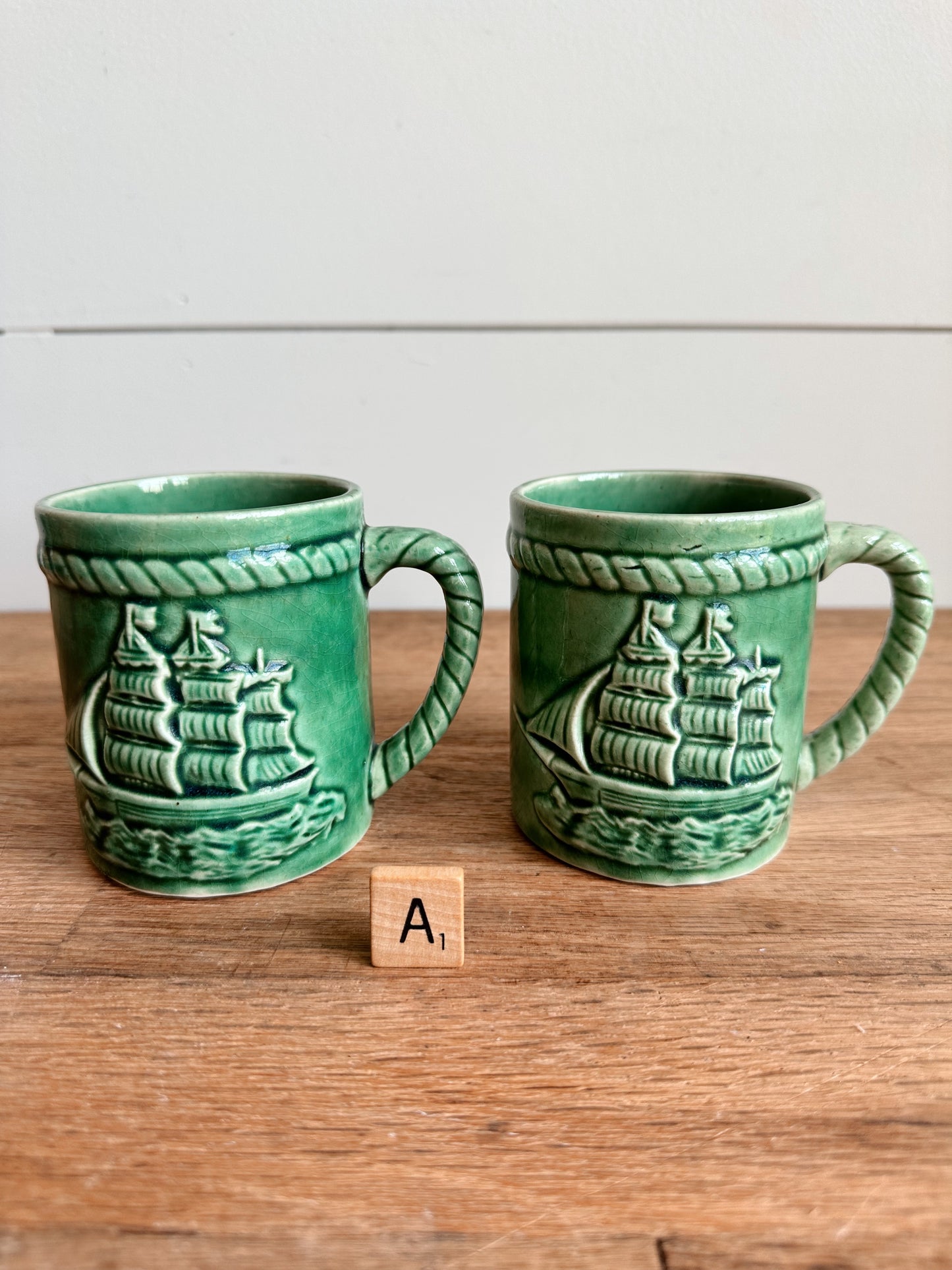 Vintage Nautical Mugs (set of 2)