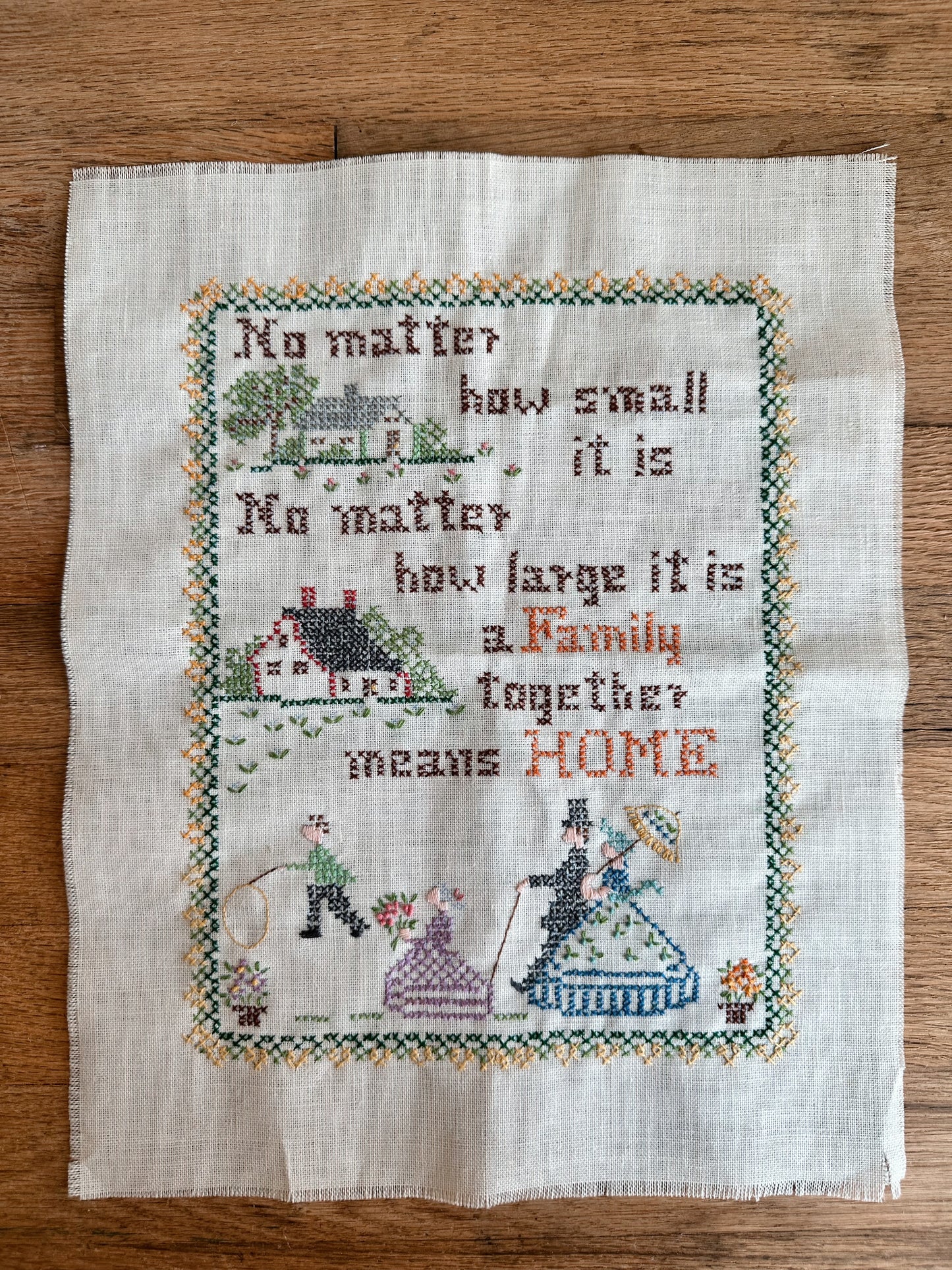Vintage Cross Stitch Sampler