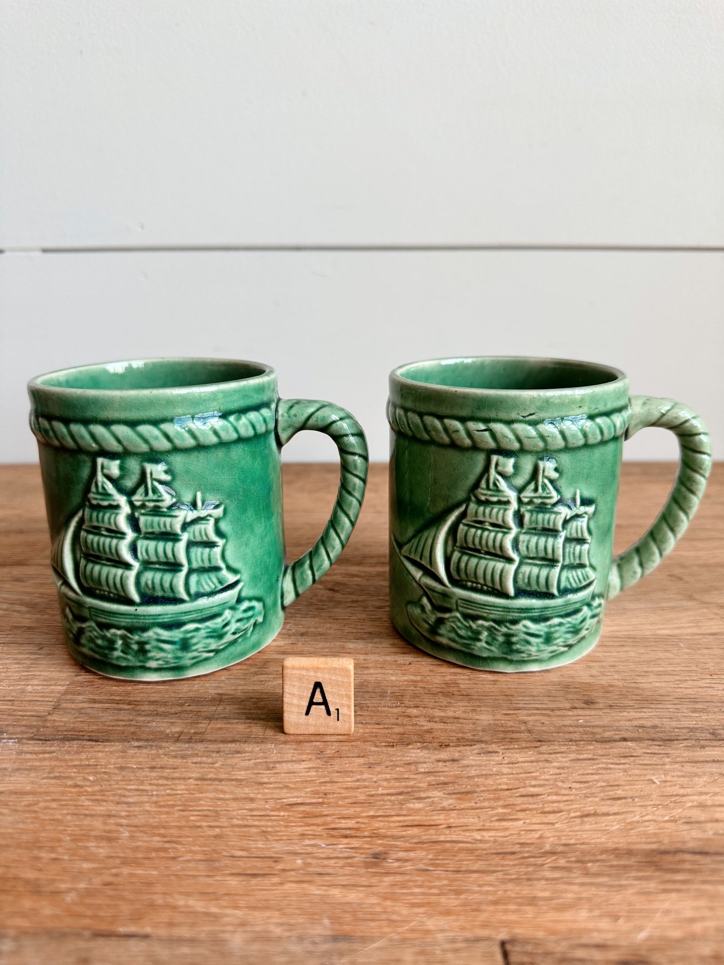 Vintage Nautical Mugs (set of 2)