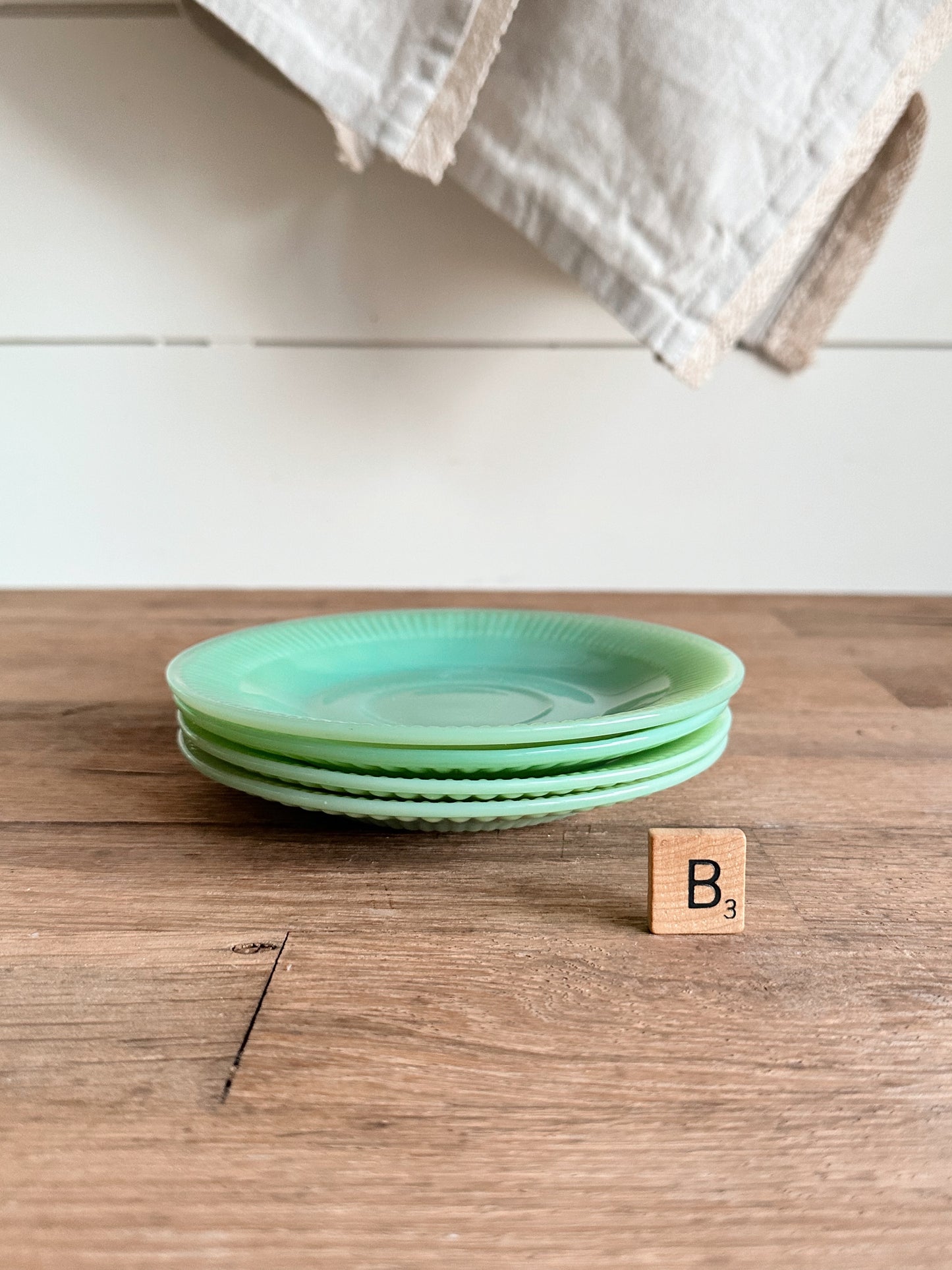 Set of Four Vintage Jadeite Saucers