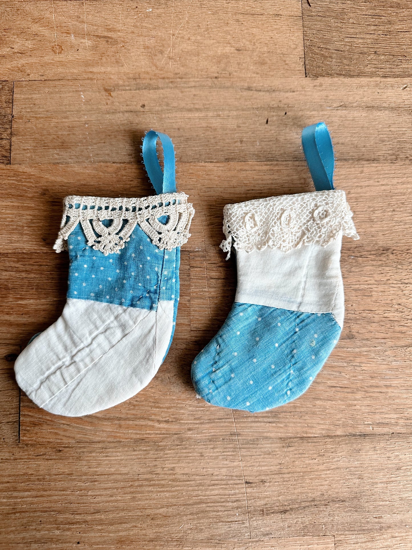 Pair of Petite Vintage Handmade Stockings