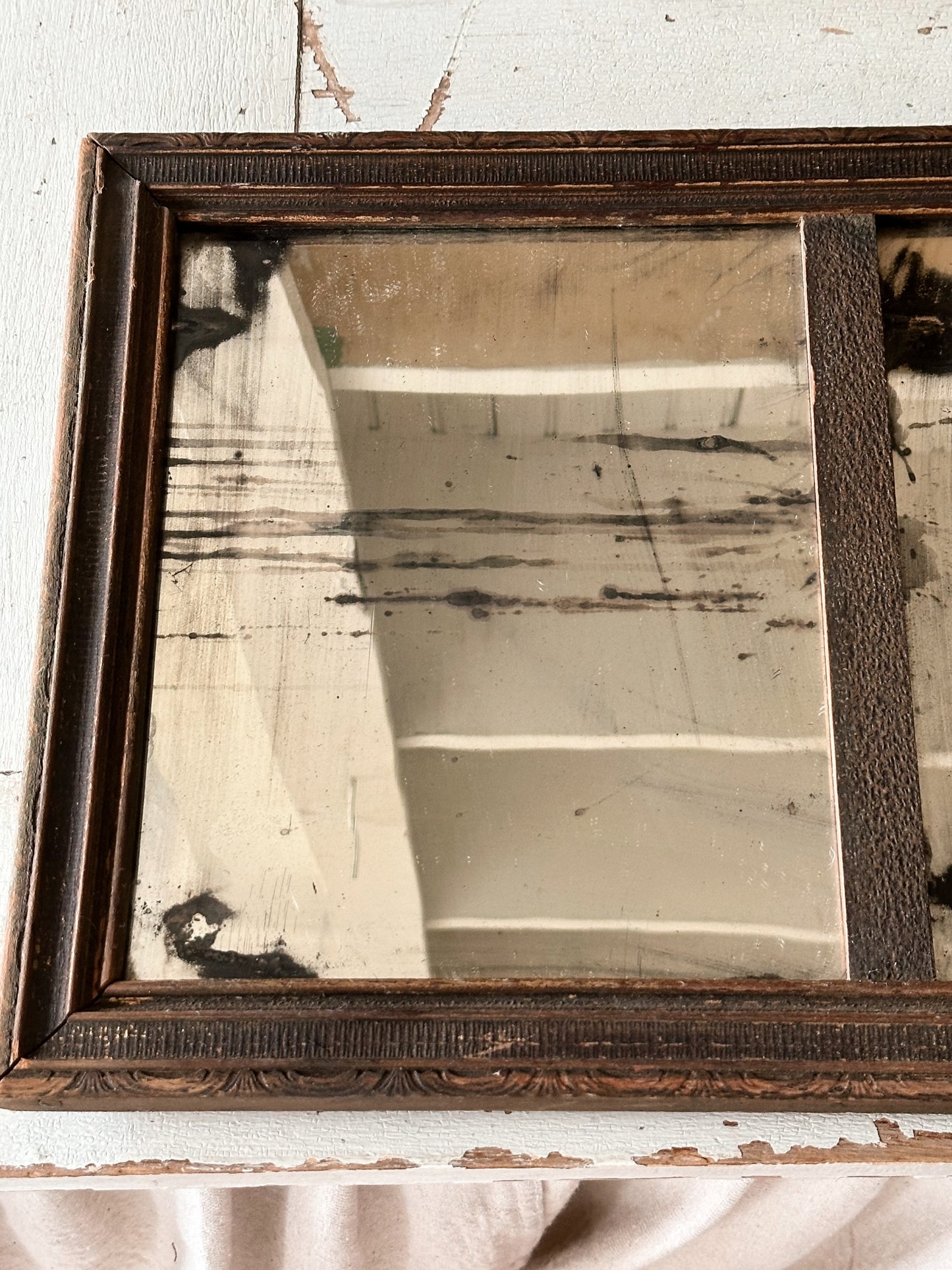 Antique Three Panel Buffet / Mantel Mirror