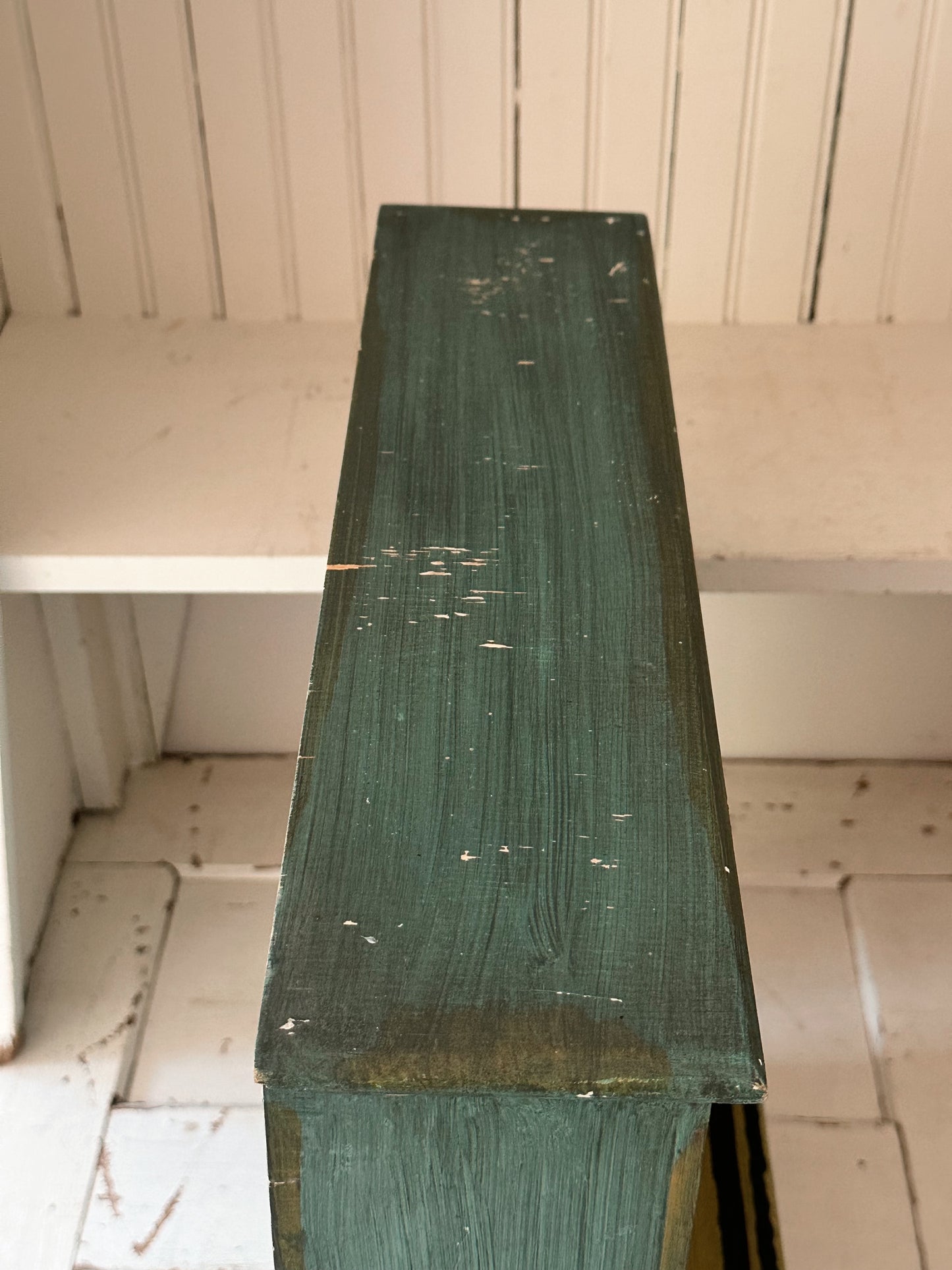 Vintage Tabletop Size Folk Art Painted Hutch