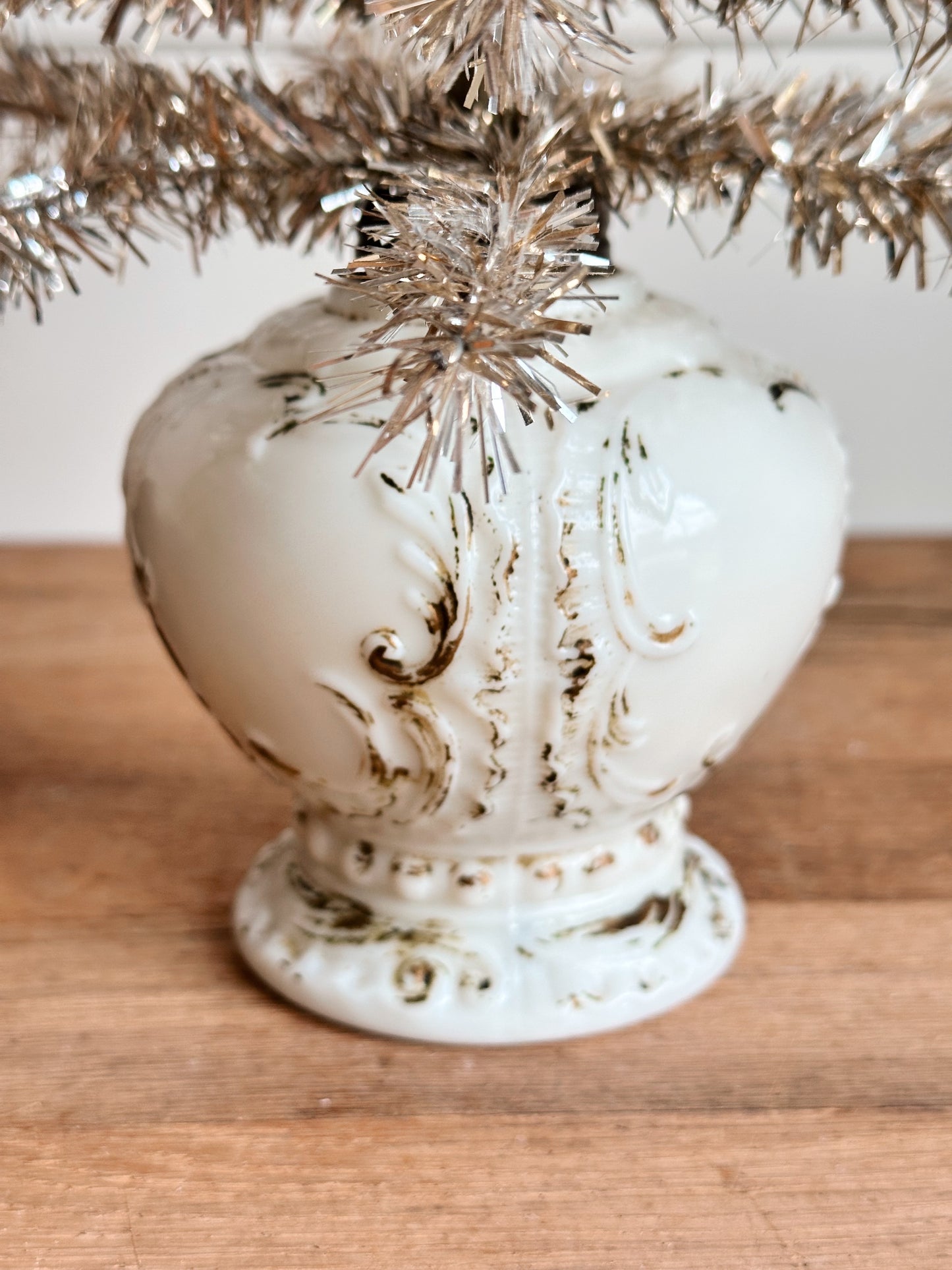 Vintage Oil Lamp Tinsel Tree
