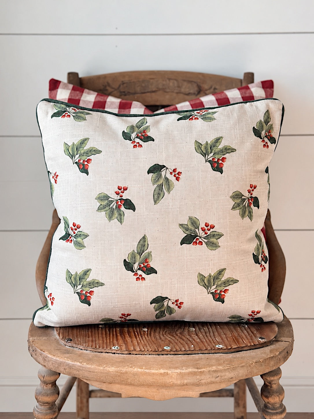 Holly Berry Throw Pillow