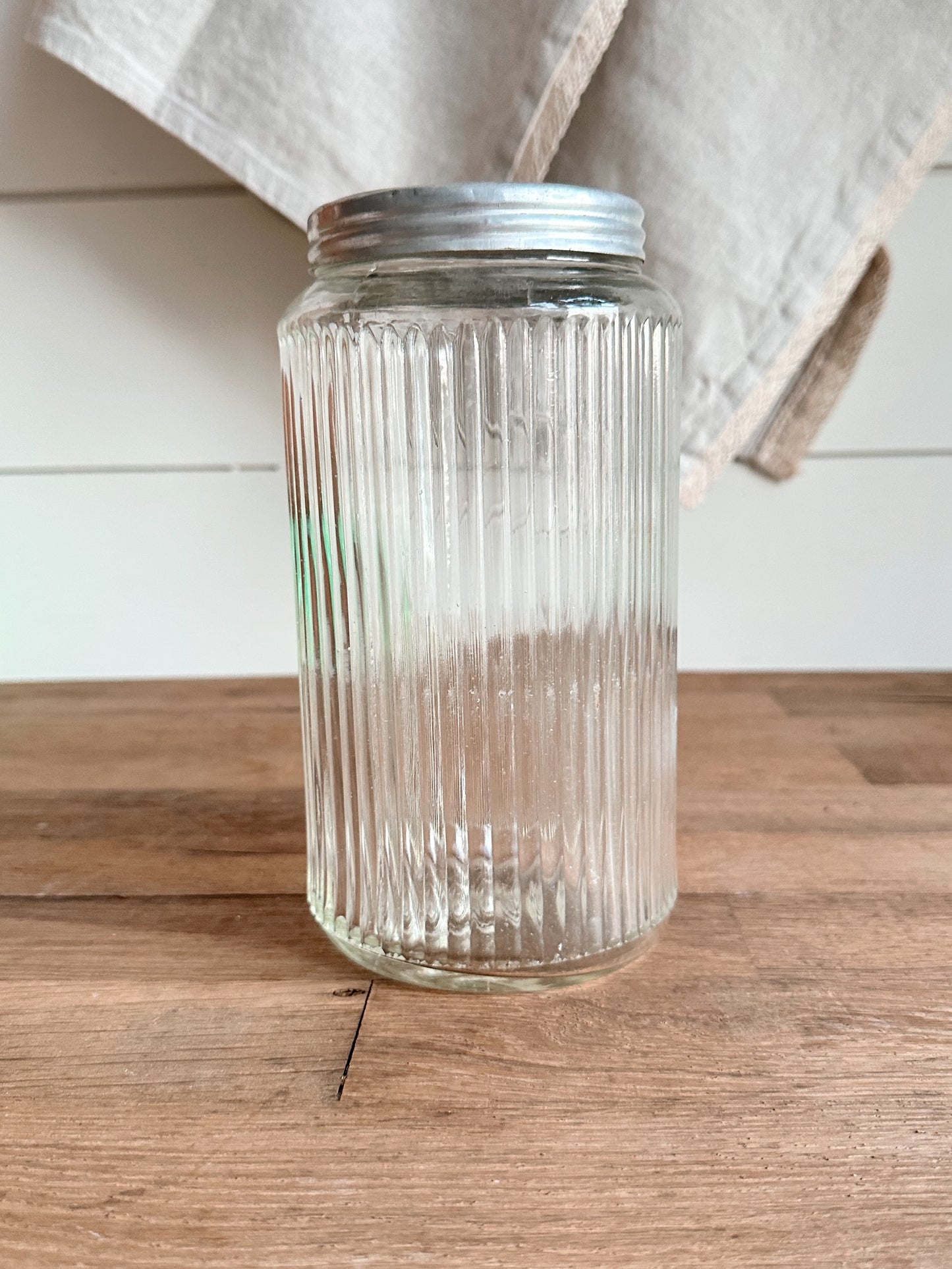 Vintage Hoosier Cabinet Mission Robbed Storage Jar Glass