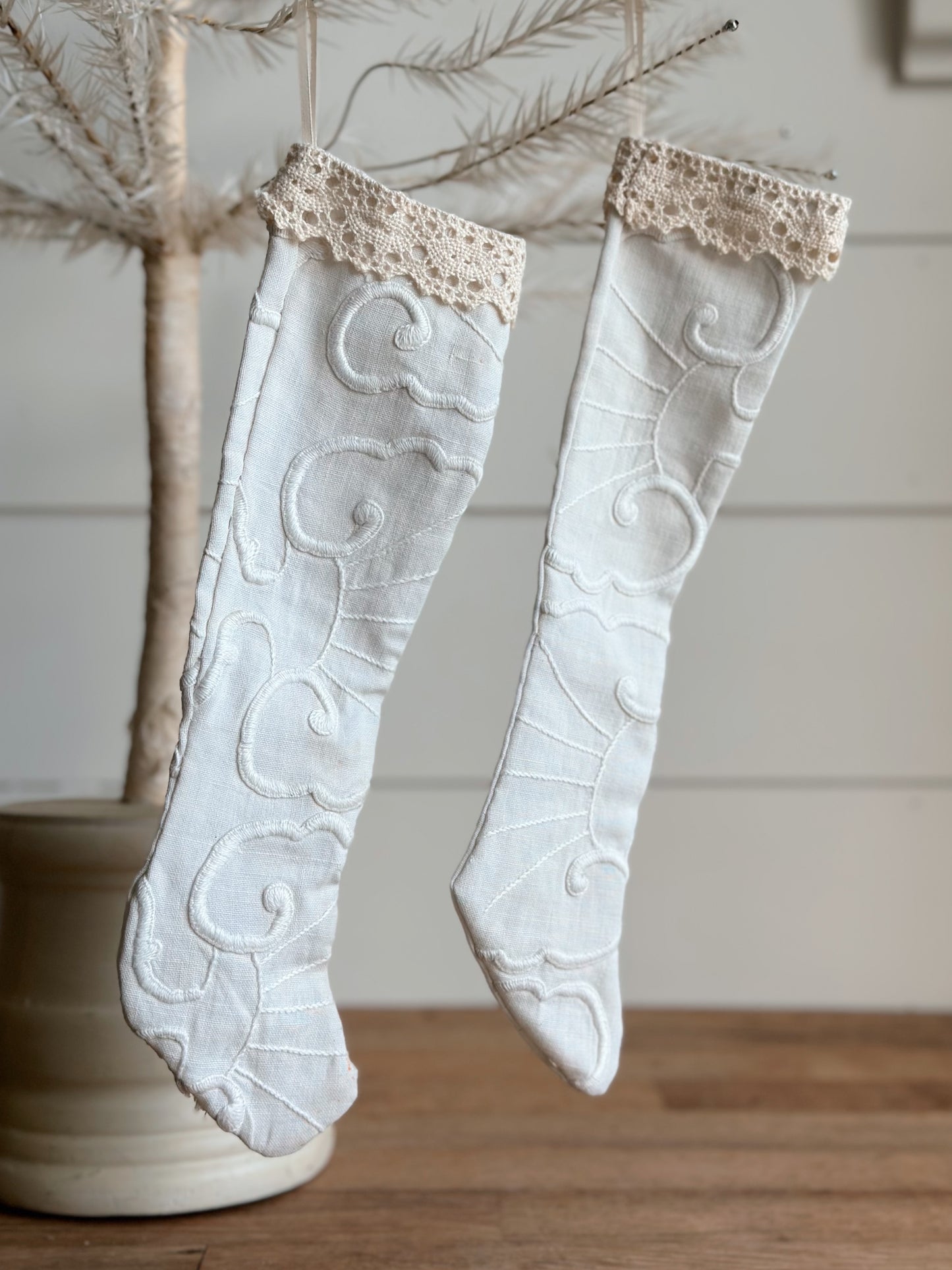 Pair of Petite Vintage Handmade Stockings