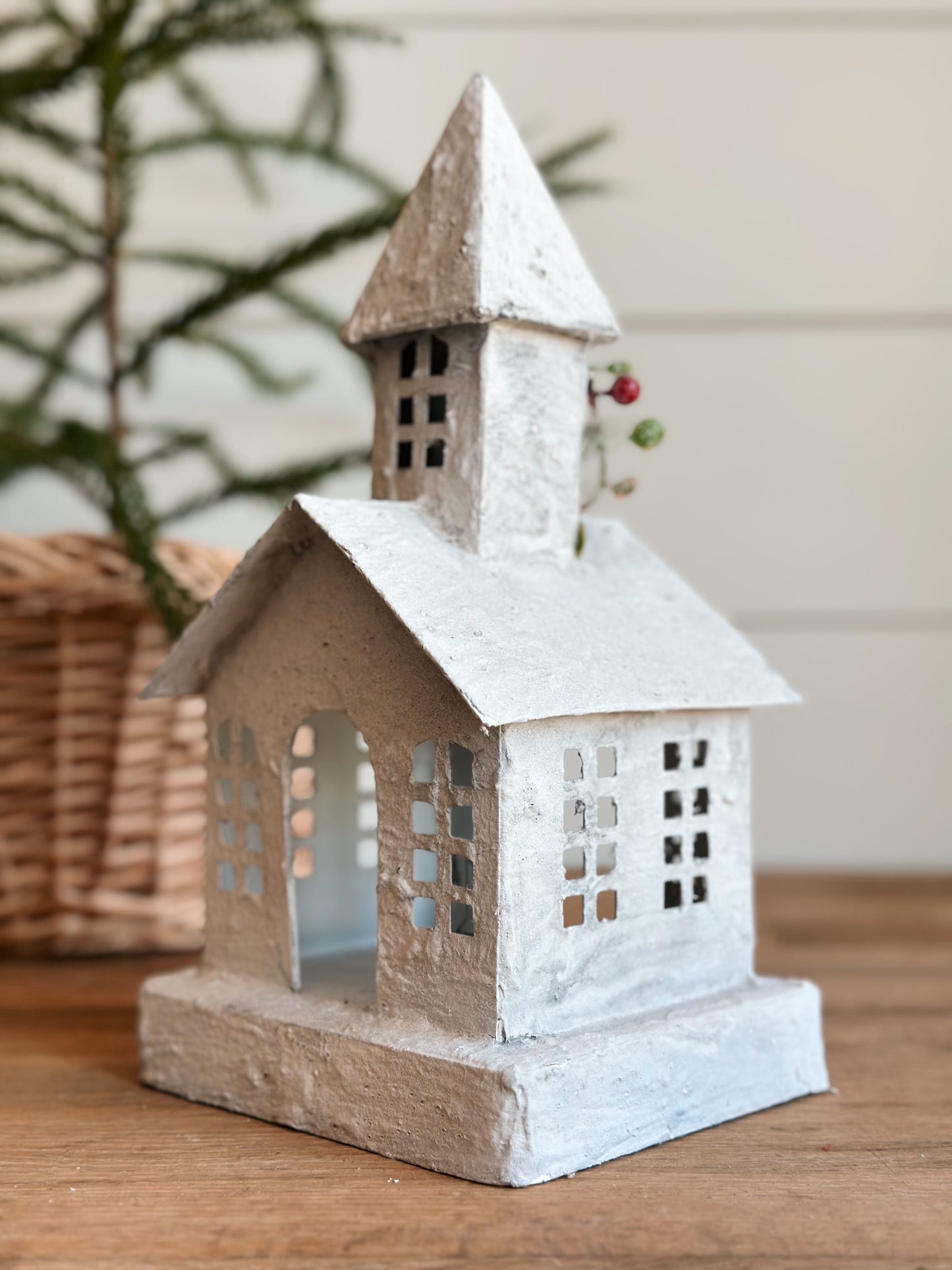 Snowy Church Luminary