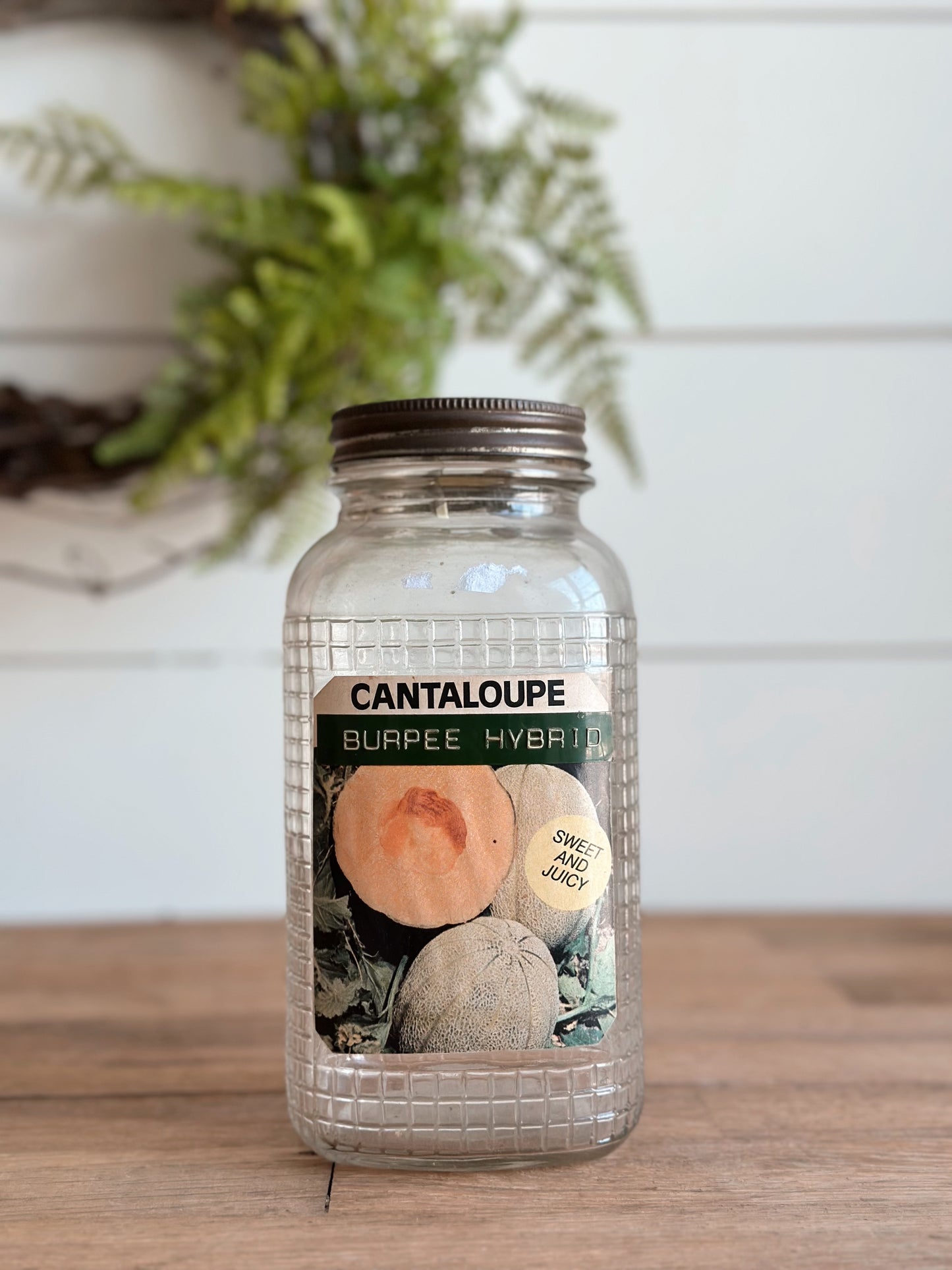 Vintage Seed Jar, Cantaloupe