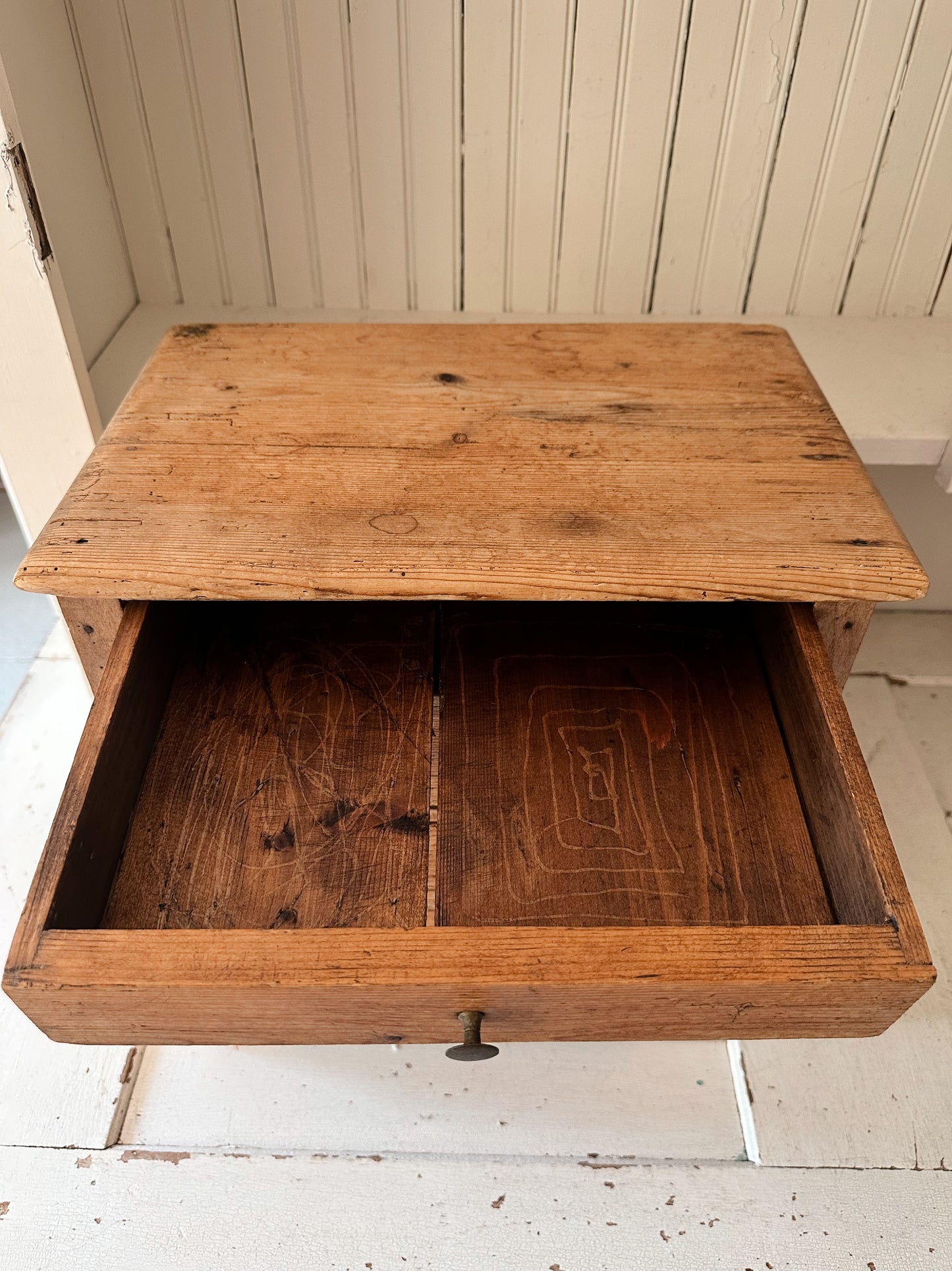 Vintage Pine Table Top Size Chest of Drawers