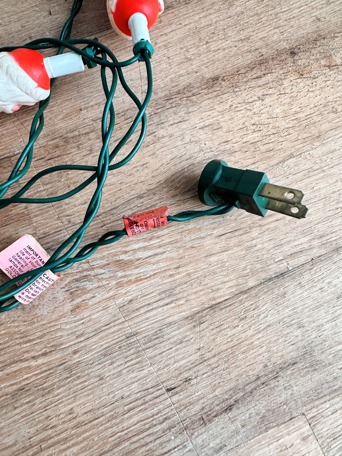 Vintage Blow Mold Santa String Lights