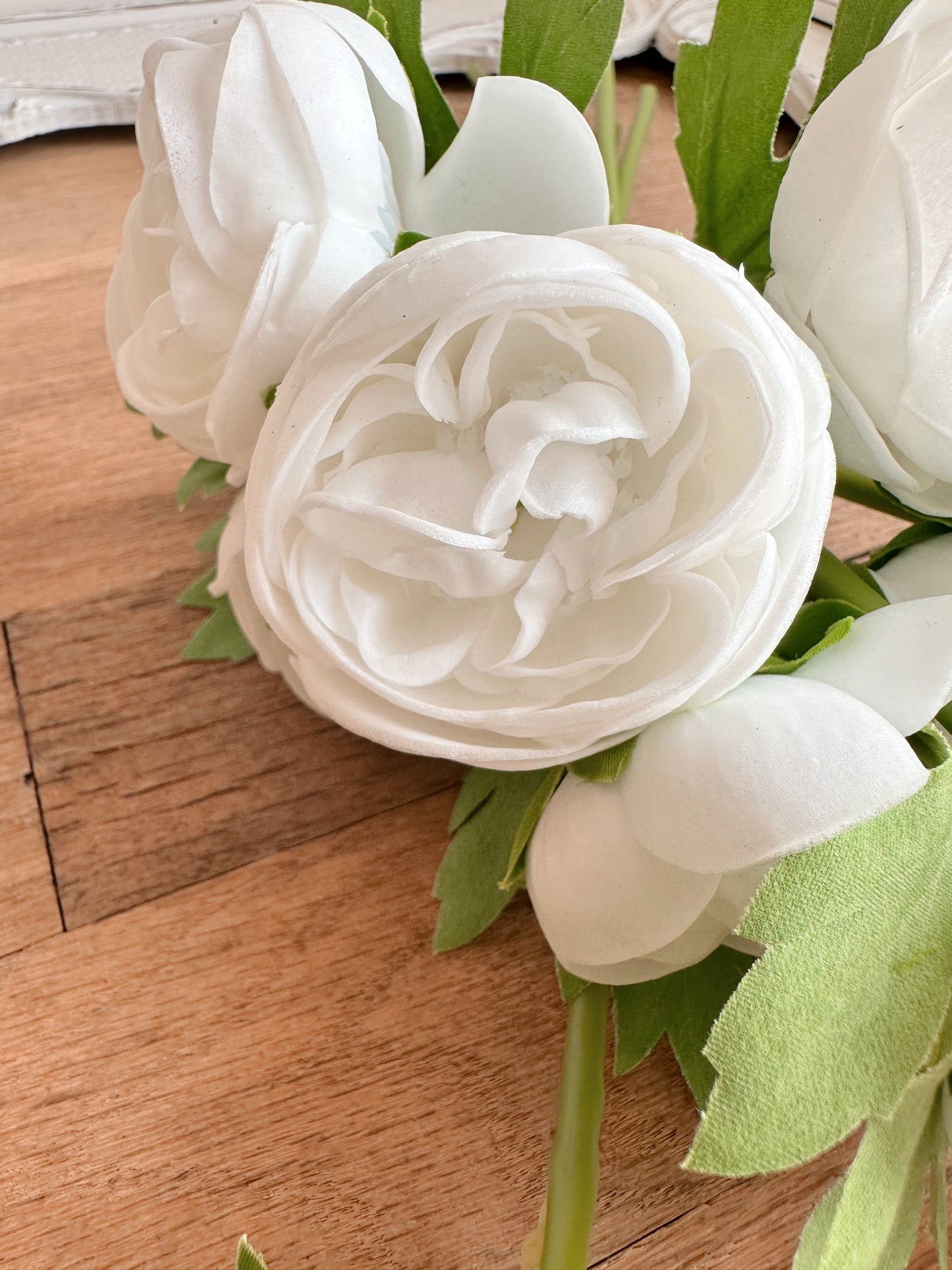 Real Touch Ranunculus Bundle, White